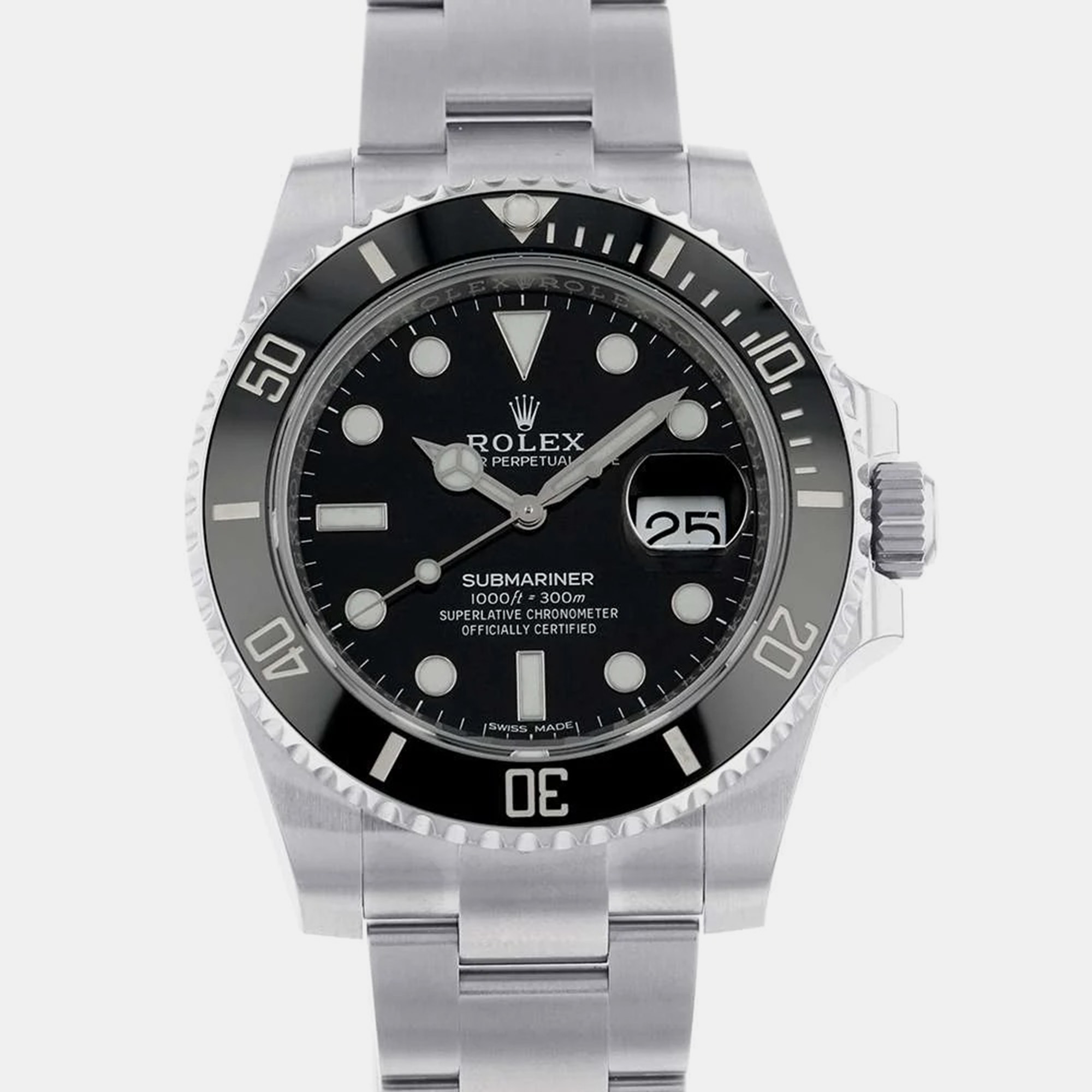 Rolex Black Stainless Steel Submariner 116610LN Automatic Men's Wristwatch 40 Mm