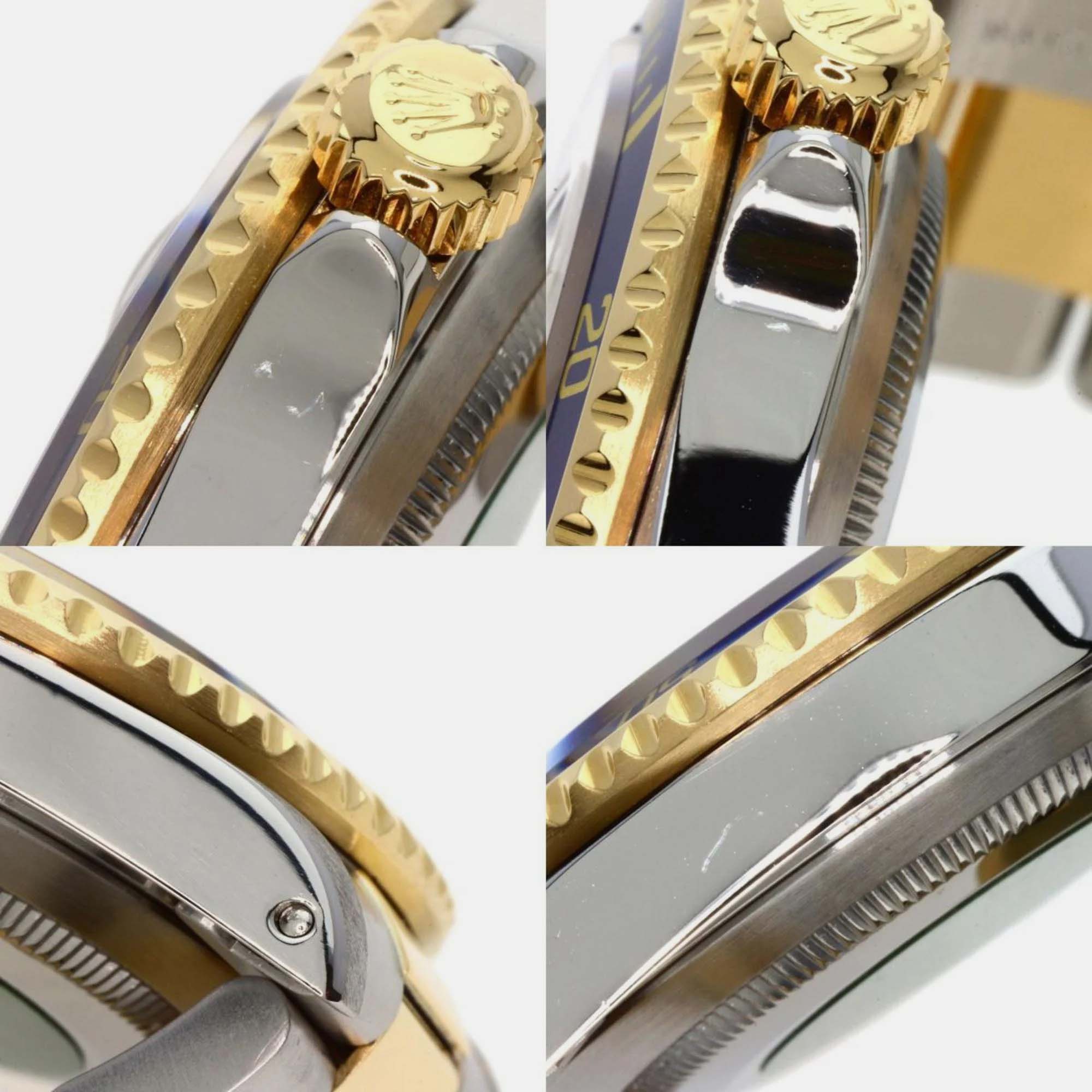 Rolex Silver Diamond 18k Yellow Gold And Stainless Steel Submariner 16613SG Automatic Men's Wristwatch 39 Mm