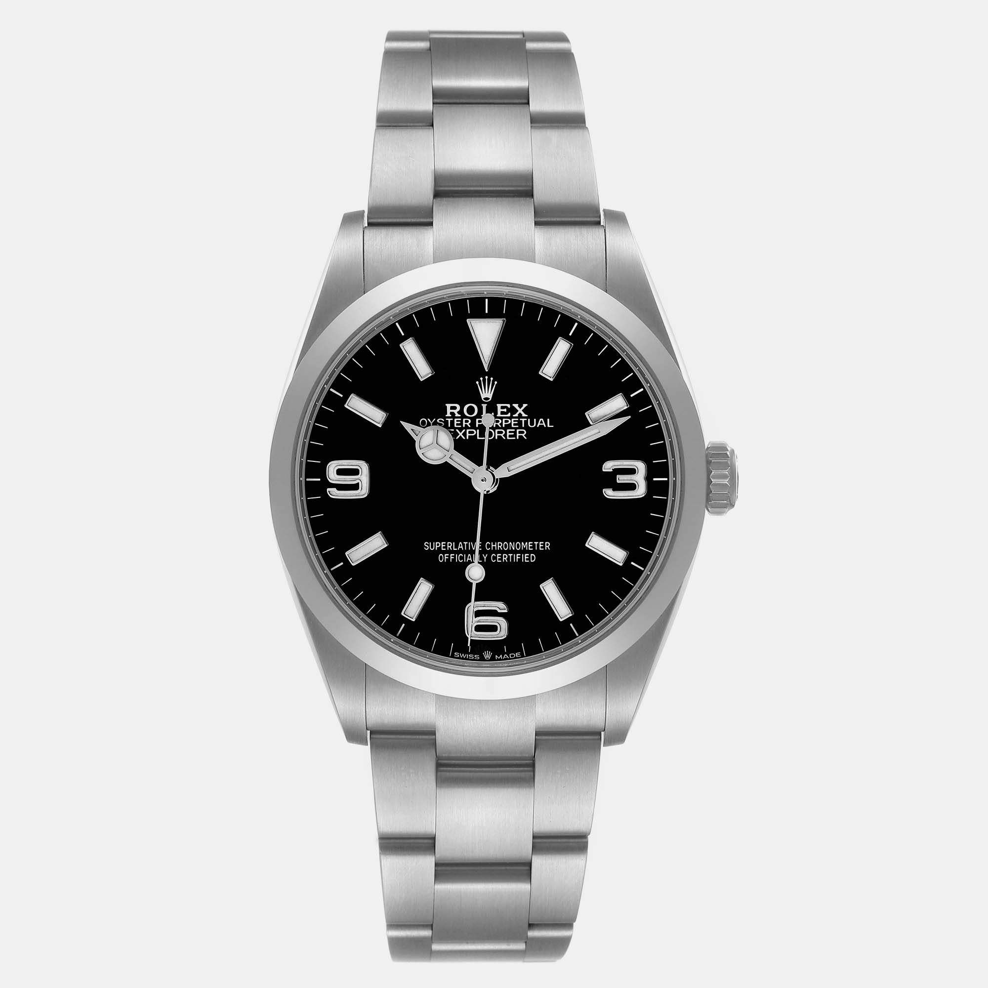 Rolex Explorer I 36mm Black Dial Steel Mens Watch 124270