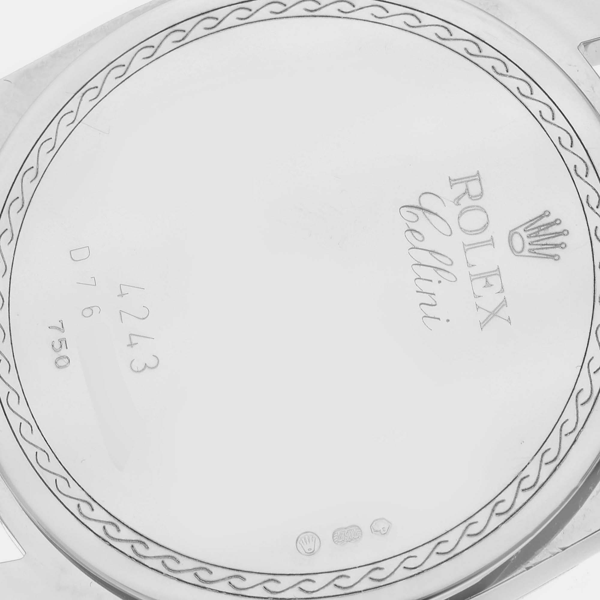 Rolex Cellini Danaos White Gold Silver Dial Mens Watch 4243 38 Mm