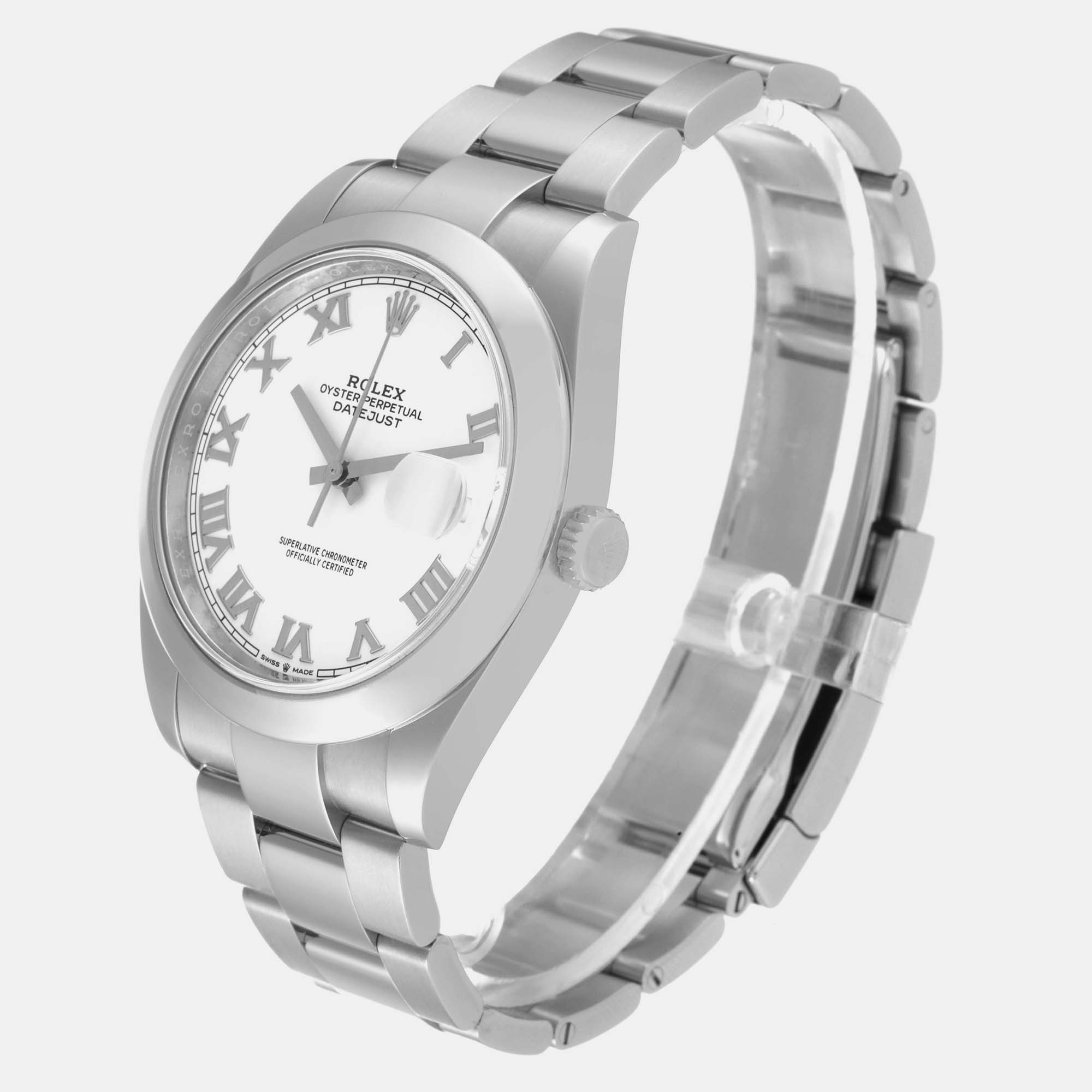 Rolex Datejust 41 White Dial Steel Men's Watch 126300 41 Mm