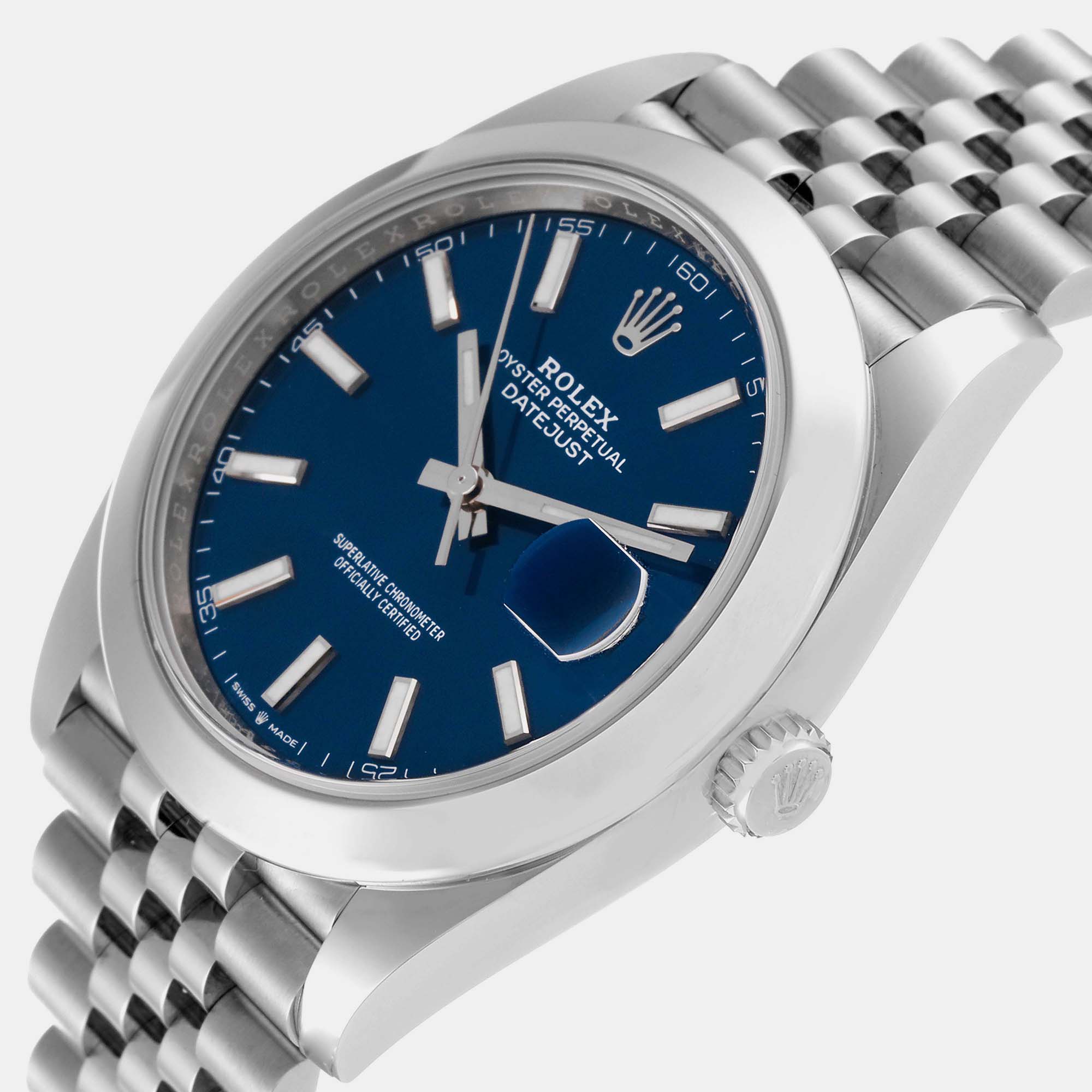 

Rolex Datejust Blue Dial Smooth Bezel Steel Men's Watch 126300 41 mm