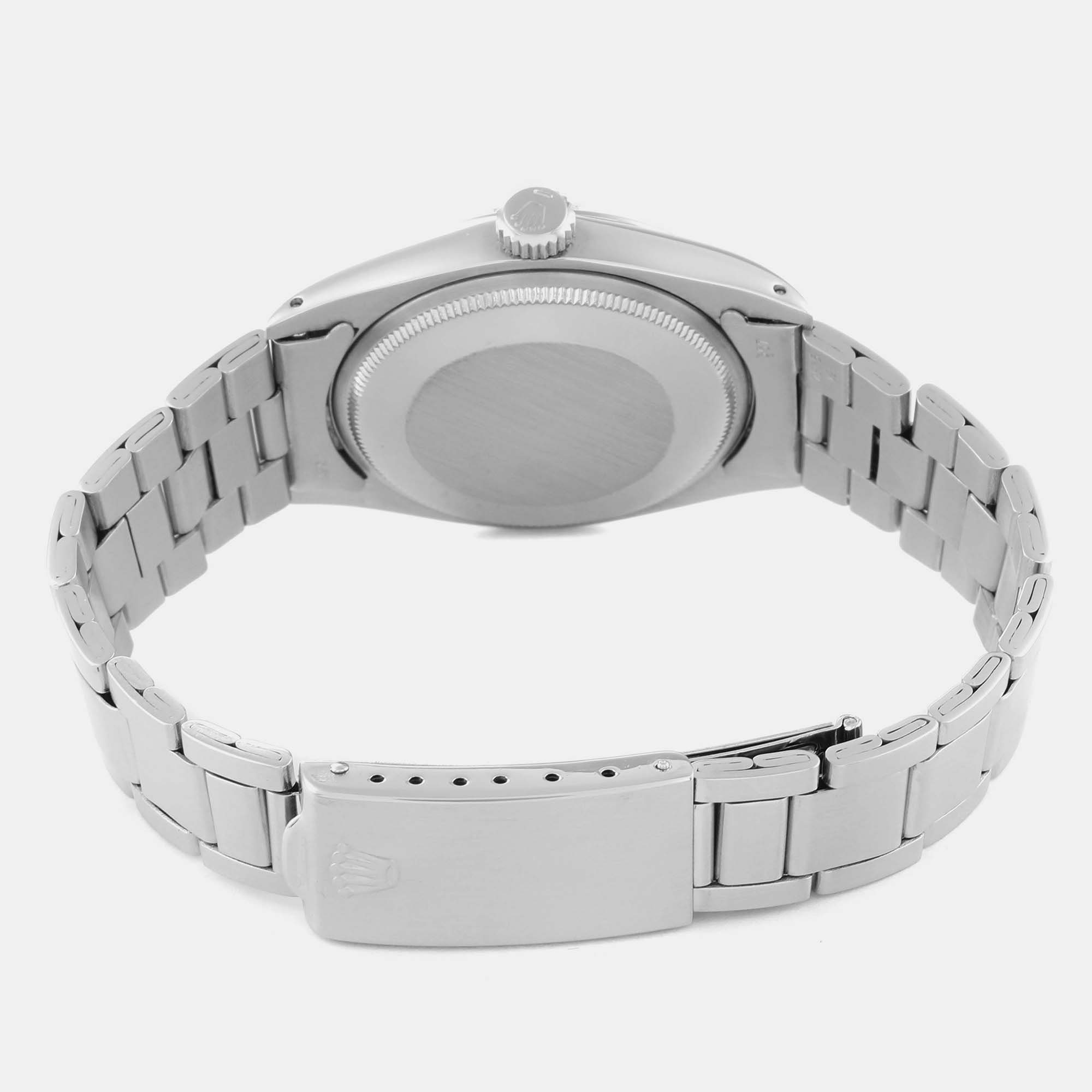 Rolex Date Grey Dial Vintage Steel Men's Watch 1500 34 Mm
