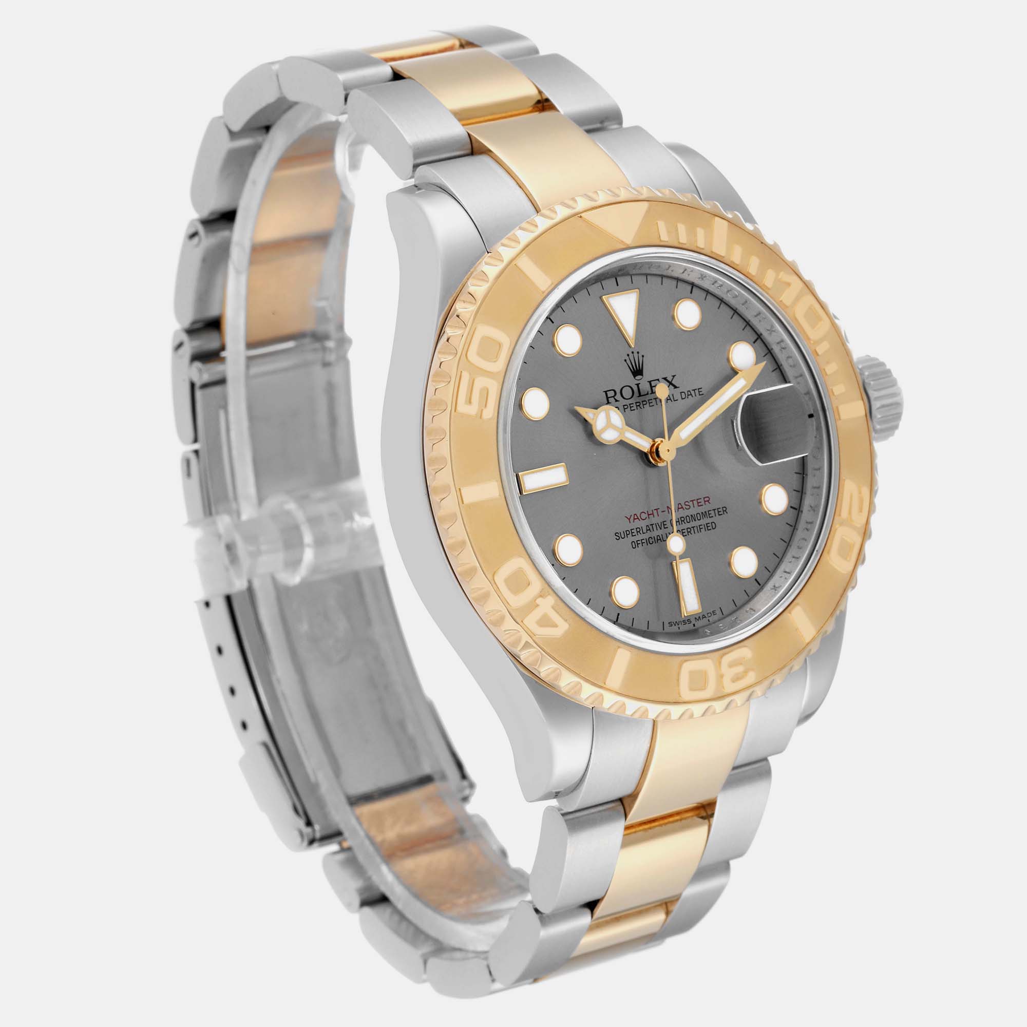 Rolex Yachtmaster Steel Yellow Gold Slate Dial Mens Watch 16623 40 Mm