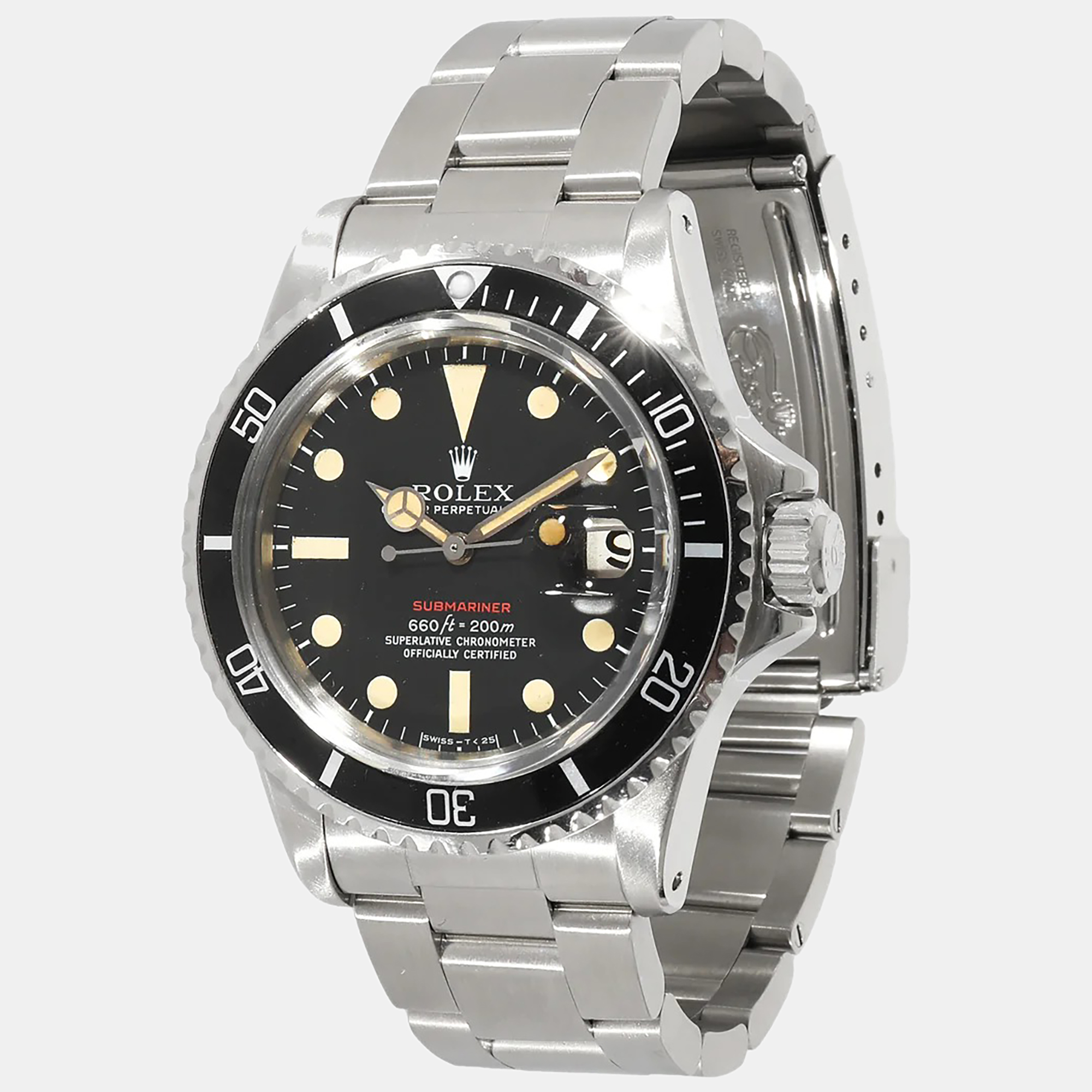 Rolex Black Stainless Steel Submariner 1680 Automatic Men's Wristwatch 40 Mm