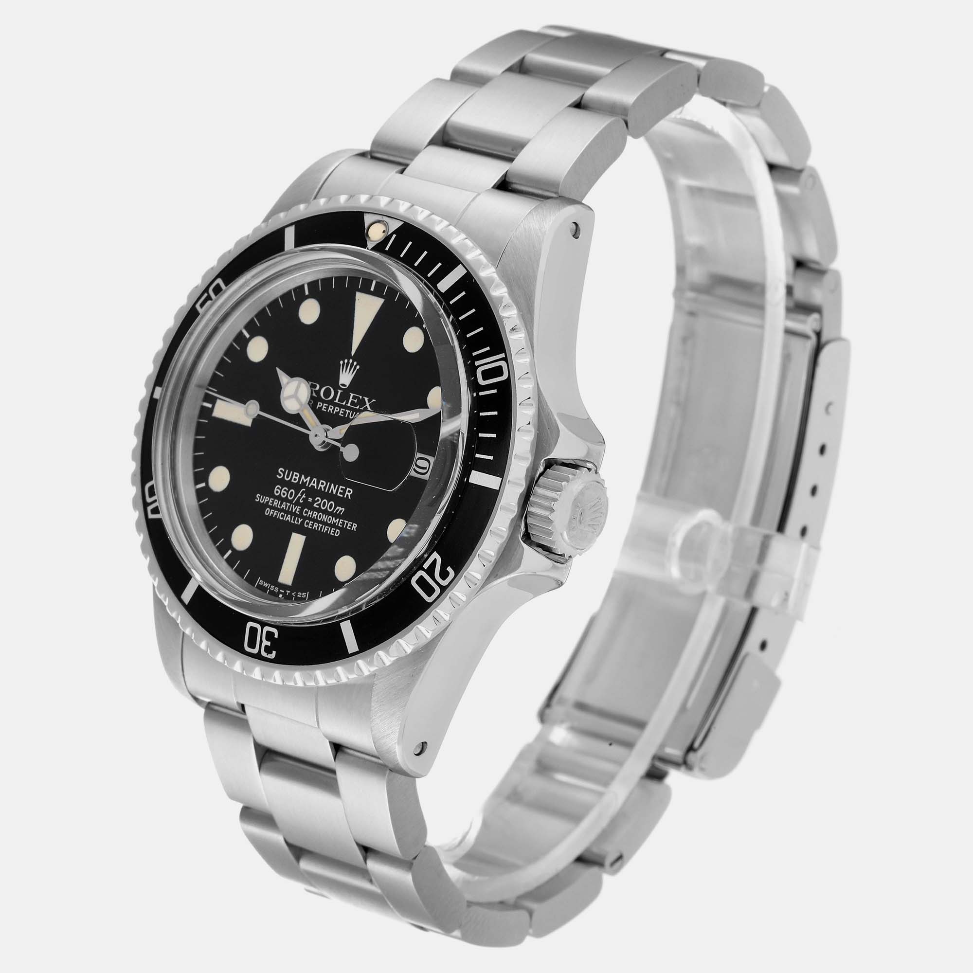 Rolex Submariner Date Steel Black Dial Mens Vintage Watch 1680
