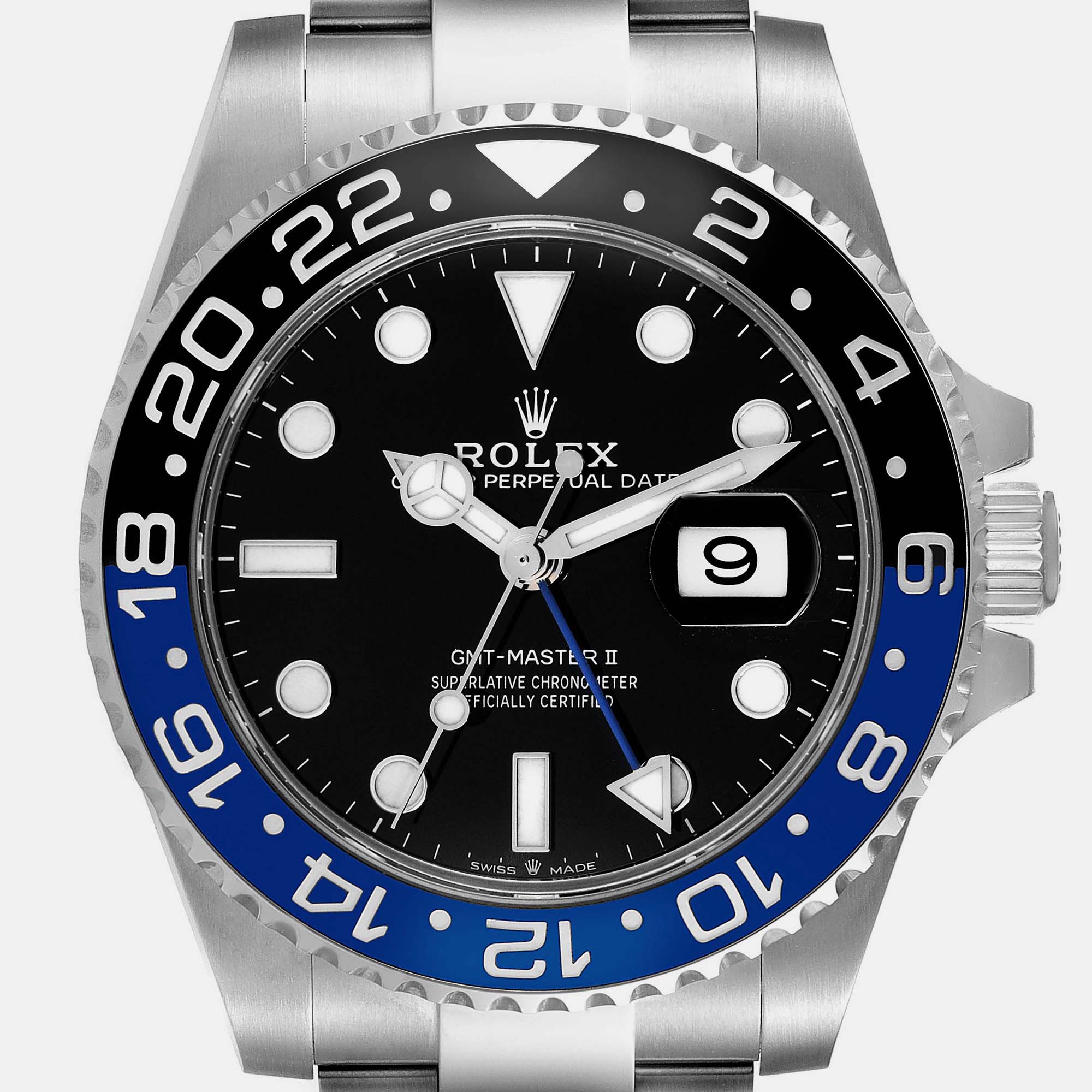 Rolex GMT Master II Black Blue Batman Bezel Steel Mens Watch 126710 40 Mm