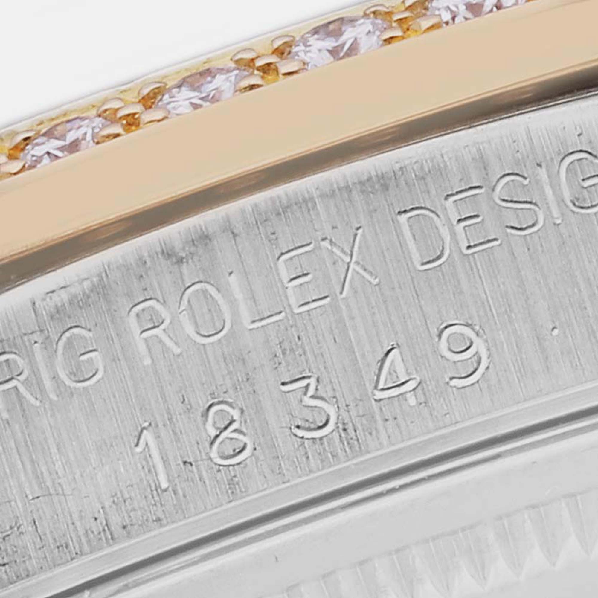 Rolex President Day-Date Tridor White Yellow Rose Gold Diamond Mens Watch 18349