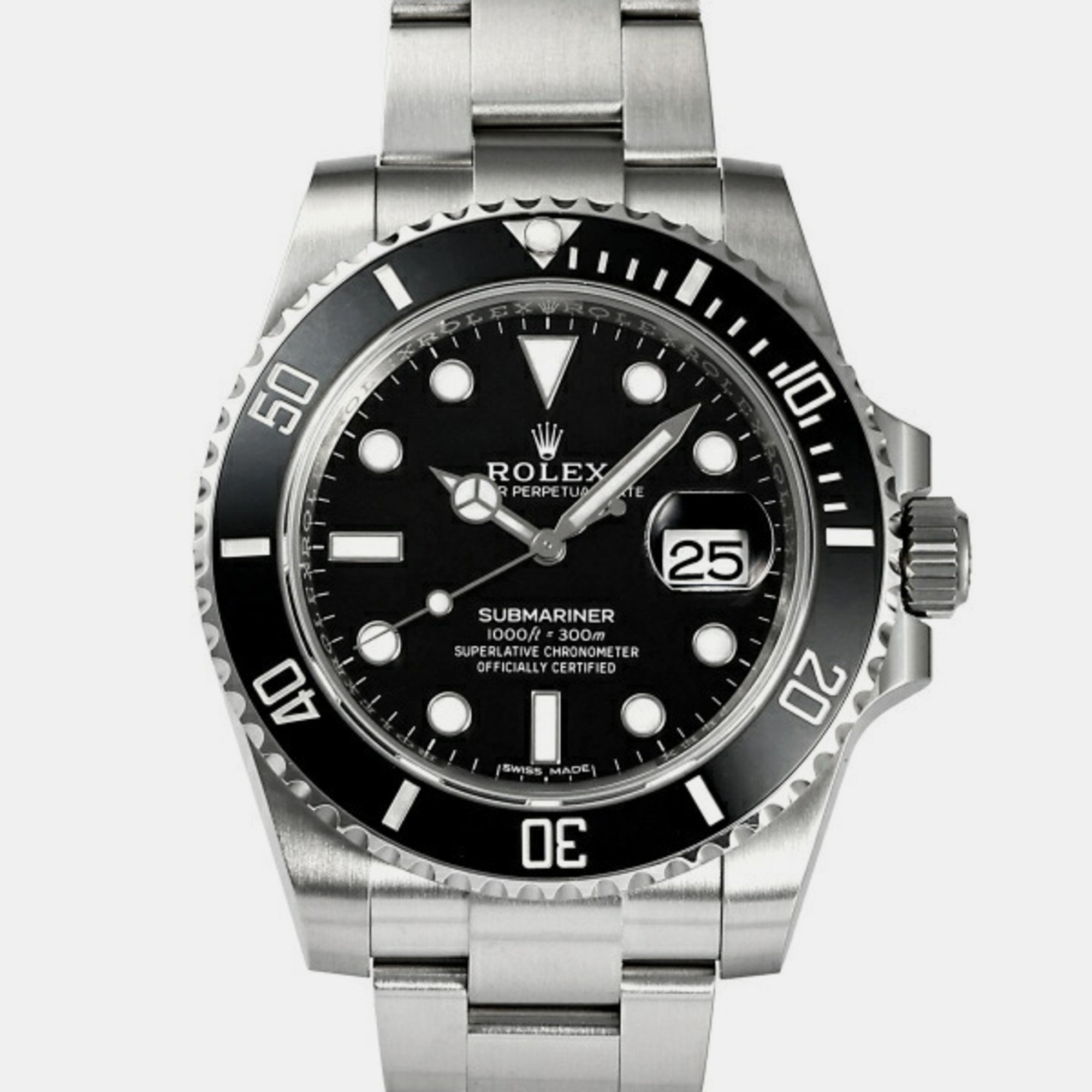 Rolex Black Stainless Steel And Ceramic Submariner 116610 Automatic Men's Wristwatch 40 Mm