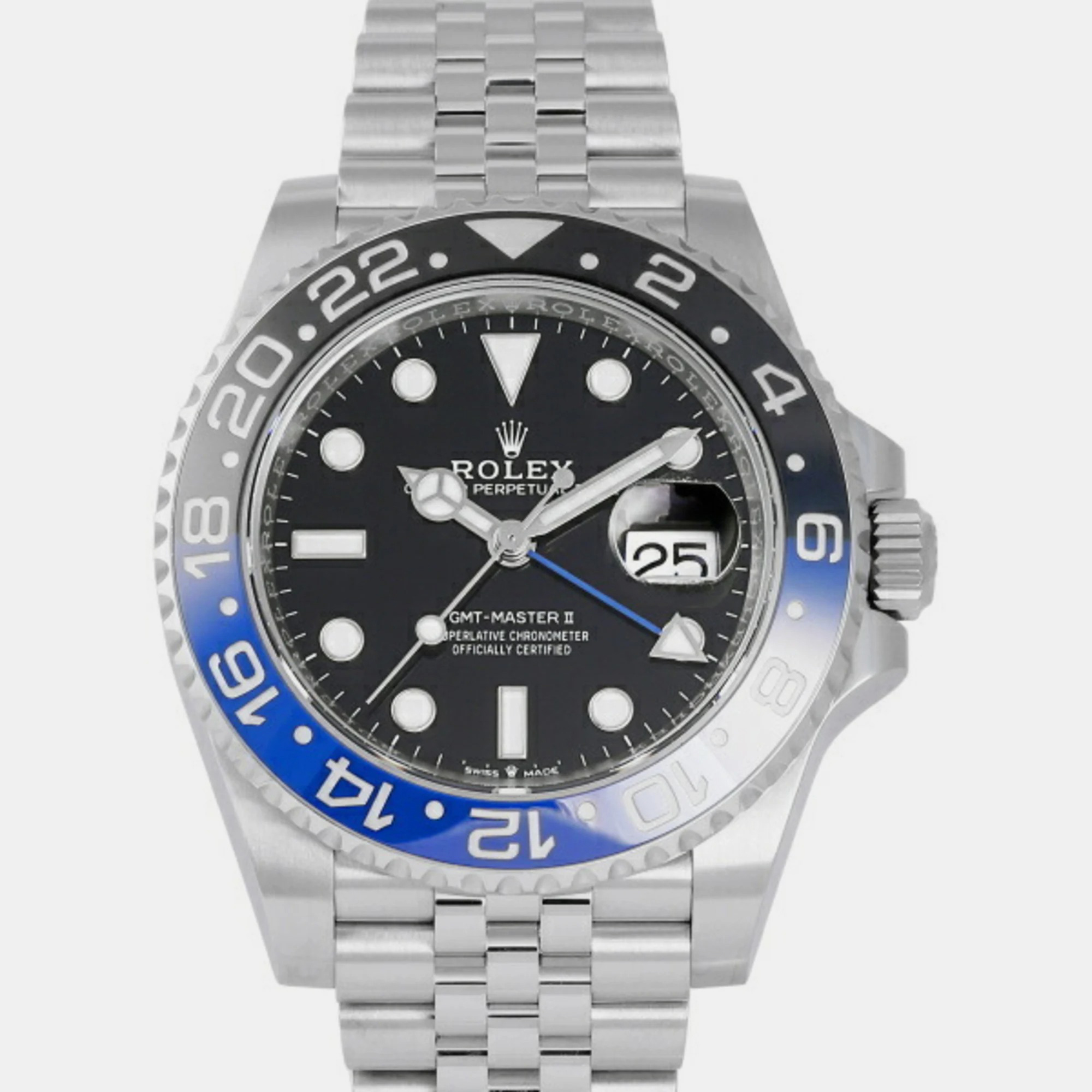 Rolex Black Stainless Steel And Ceramic GMT-Master II 126710BLNR Automatic Men's Wristwatch 40 Mm
