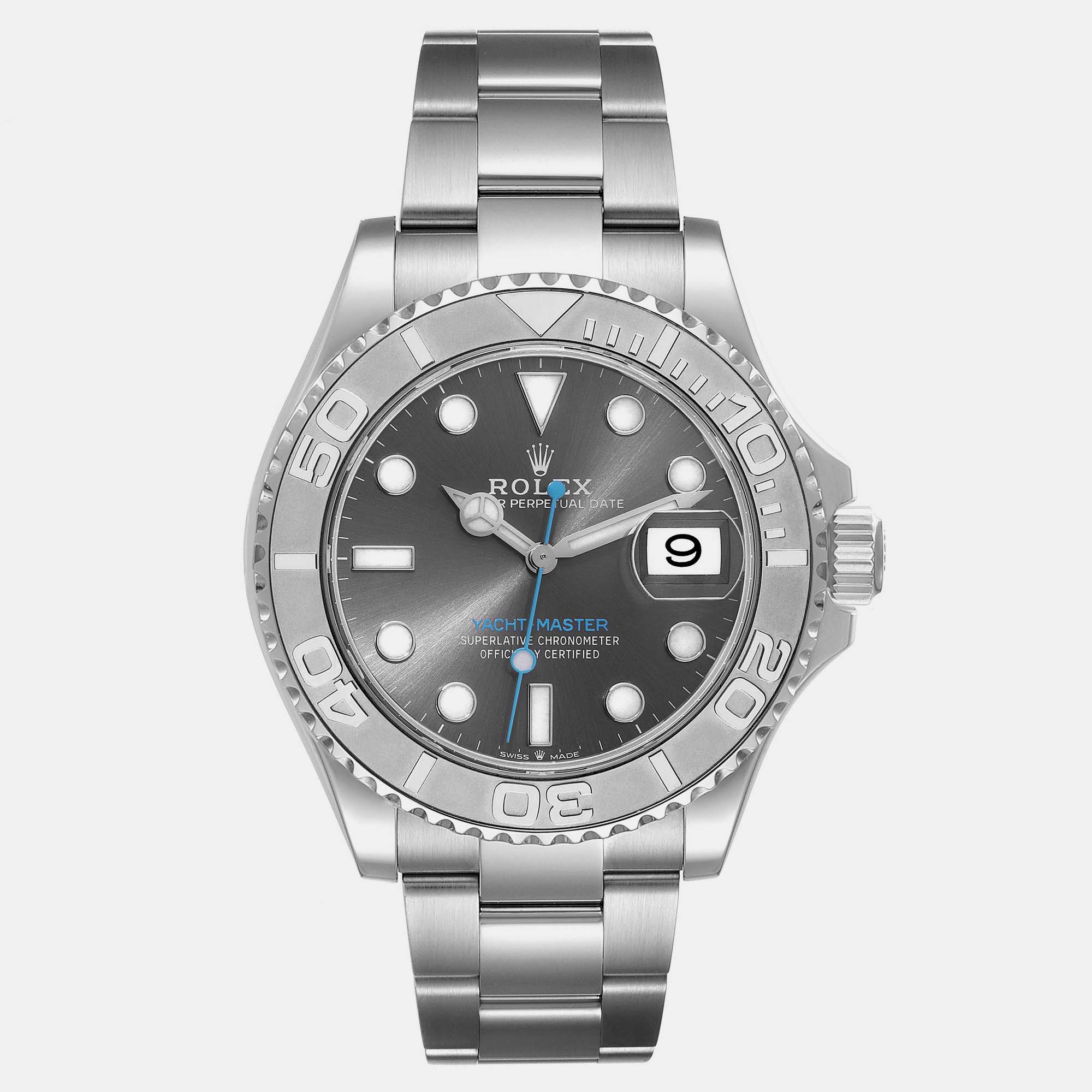 Rolex Yachtmaster Steel Platinum Bezel Rhodium Dial Mens Watch 126622