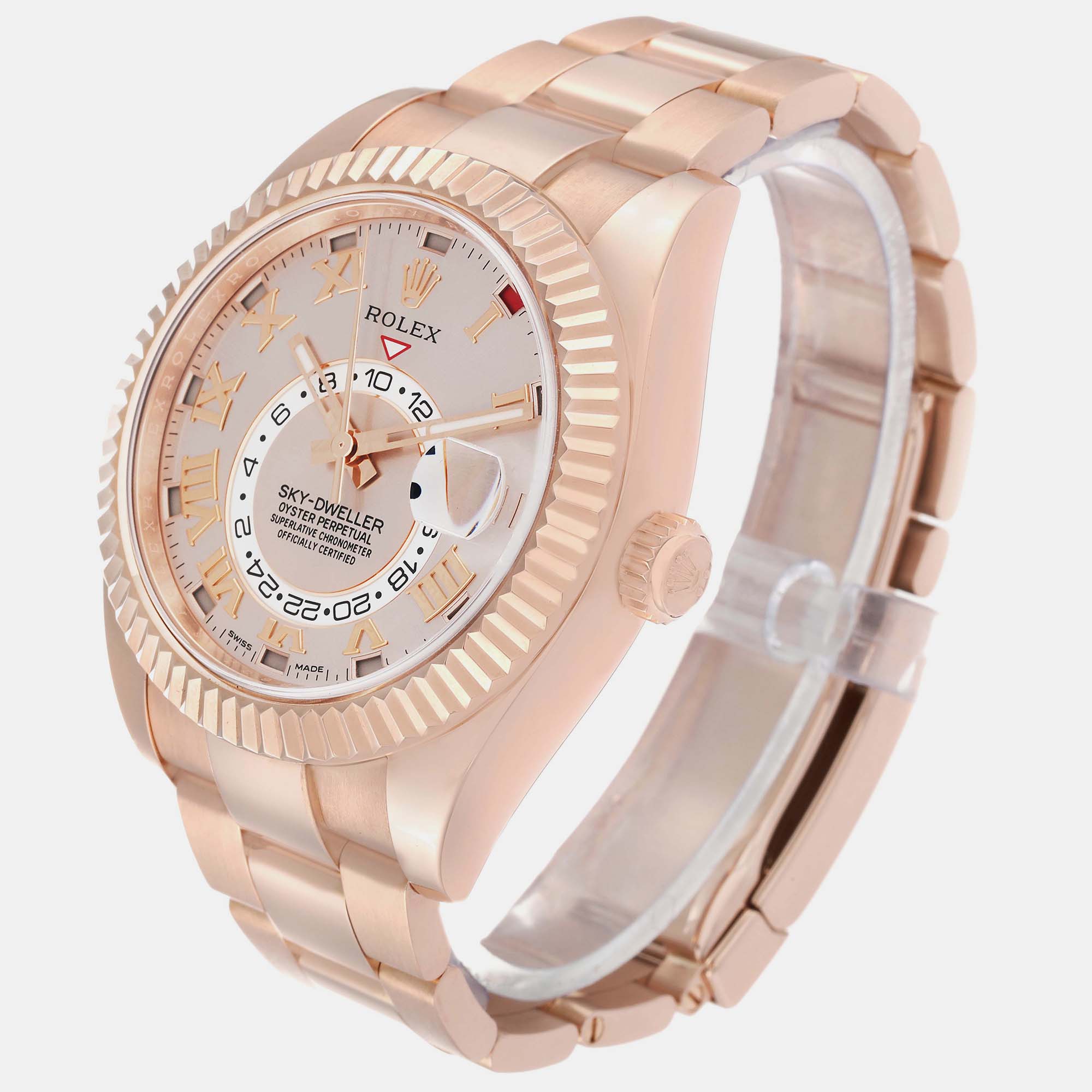 Rolex Sky-Dweller Rose Gold Sundust Dial Men's Watch 326935 42 Mm