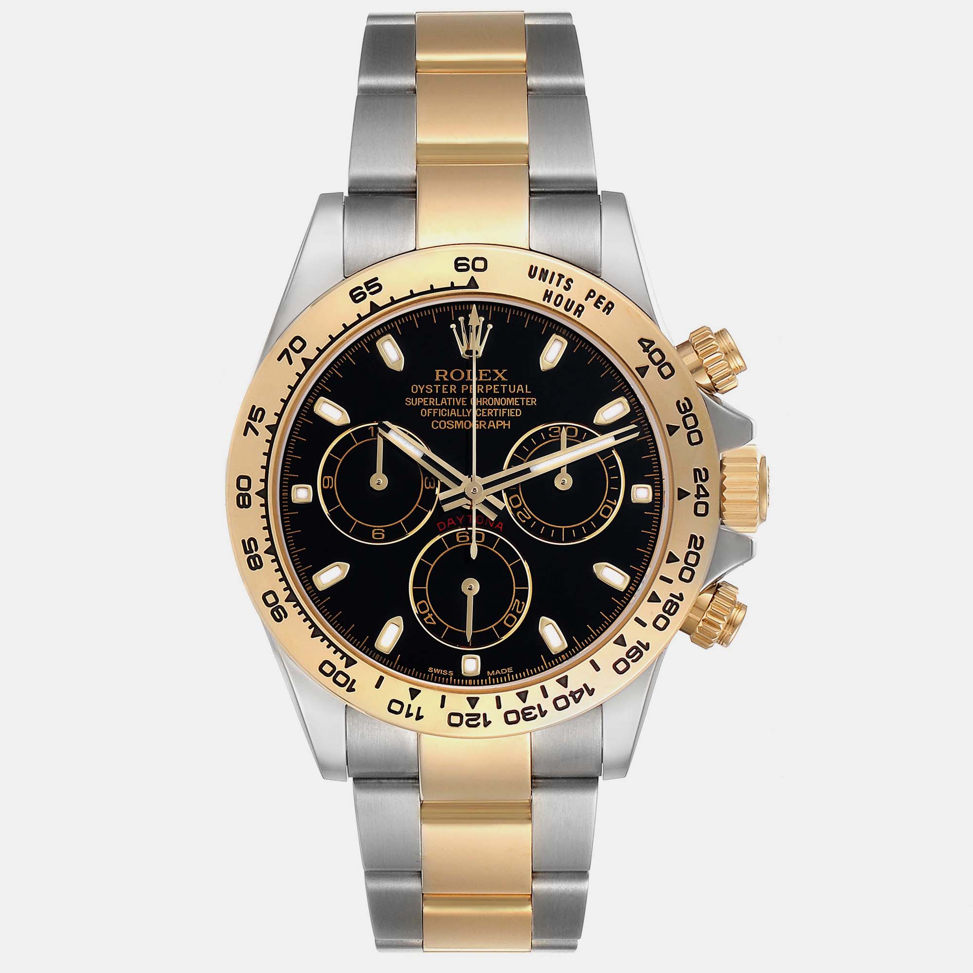 Rolex Cosmograph Daytona Steel Yellow Gold Black Dial Men's Watch 116503 40 Mm