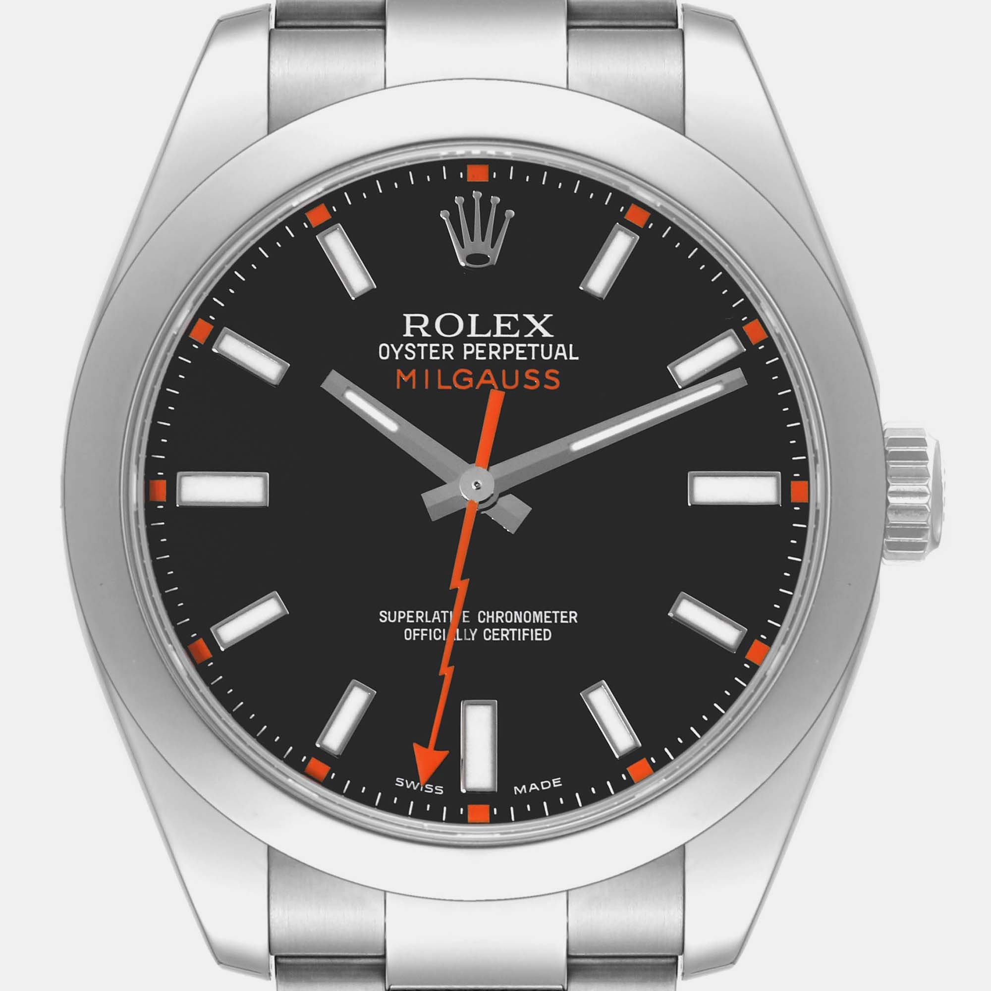 Rolex Milgauss Black Dial Steel Mens Watch 116400 40 Mm