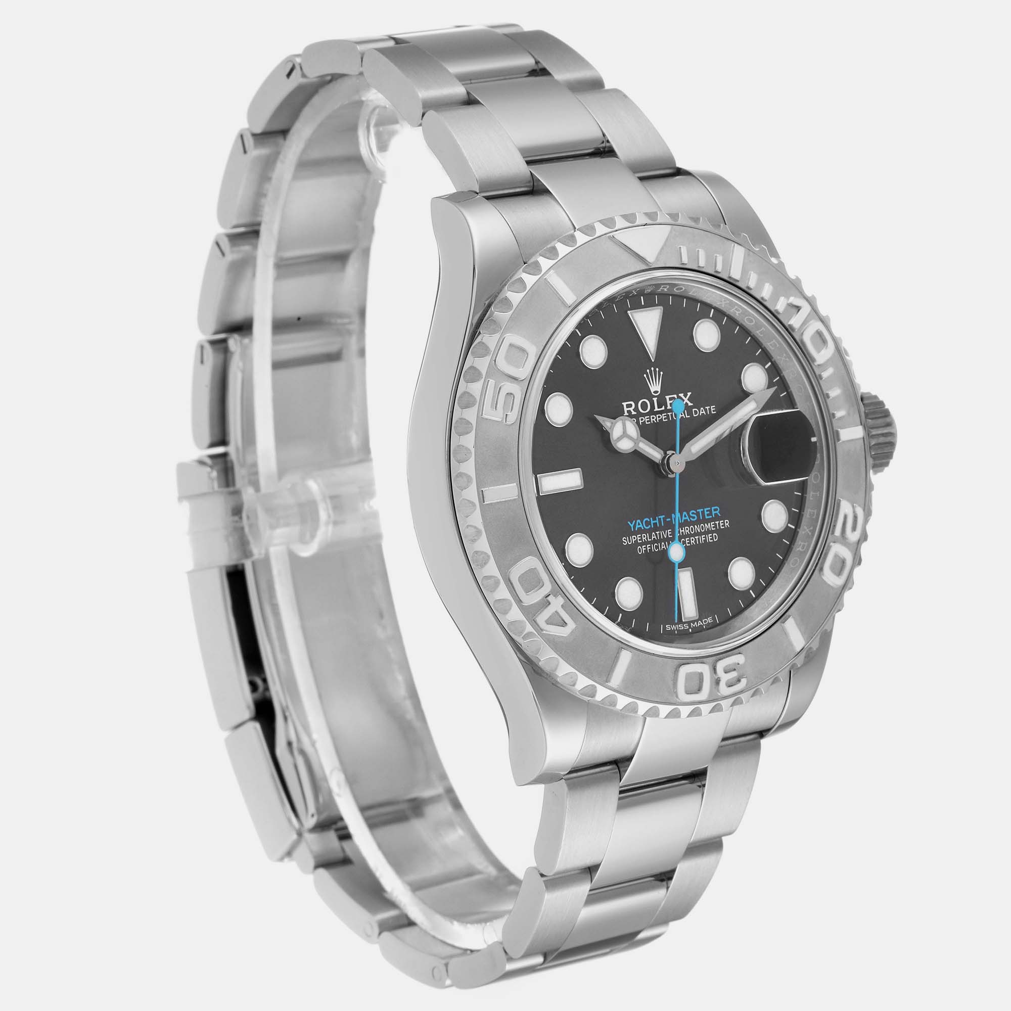 Rolex Yachtmaster Rhodium Dial Steel Platinum Mens Watch 116622 40 Mm