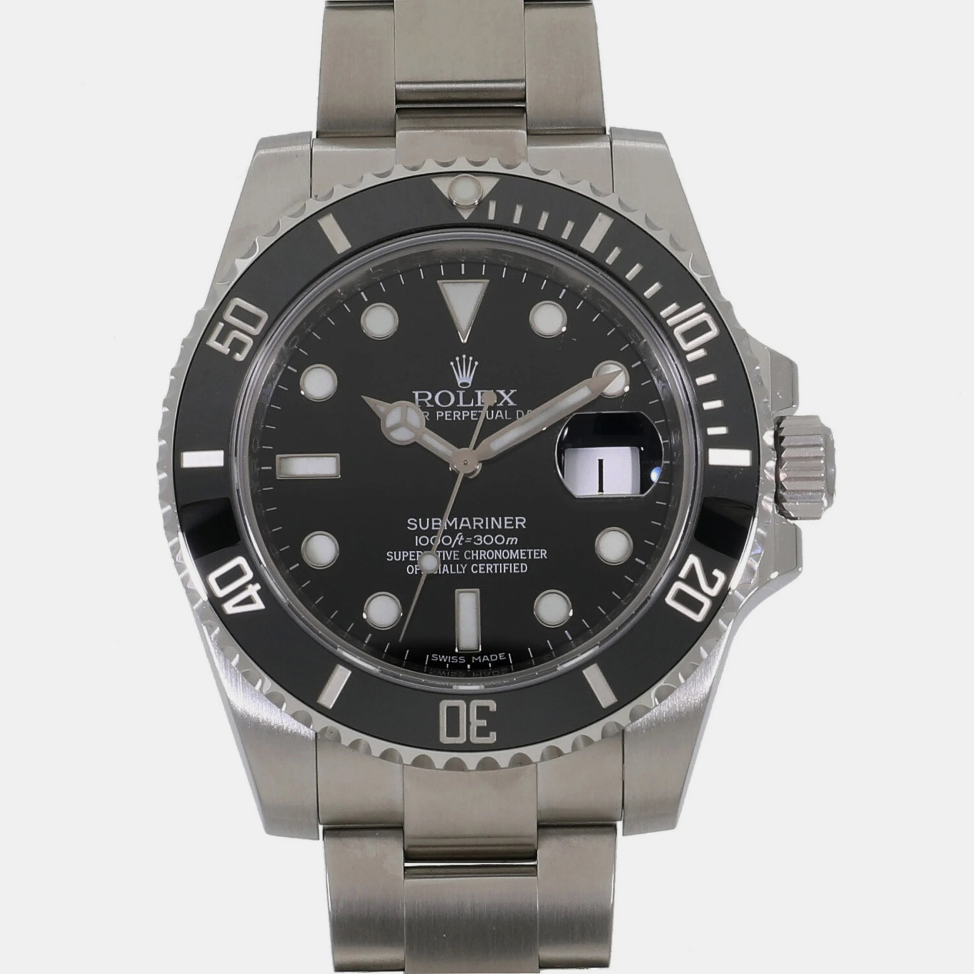Rolex Black Stainless Steel Submariner 116610 Automatic Men's Wristwatch 40 Mm