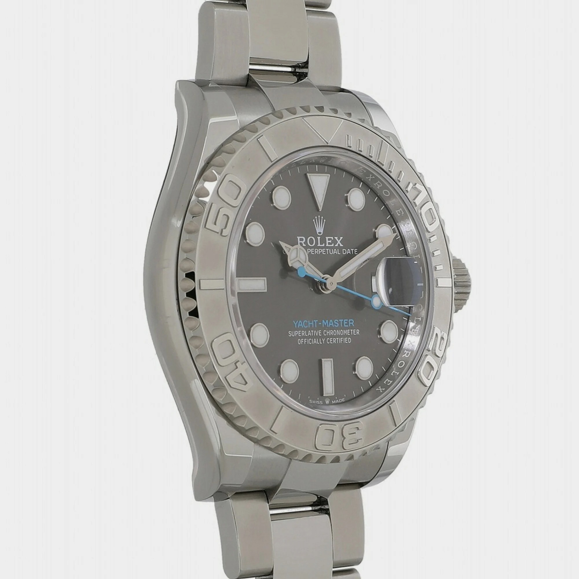 Rolex Grey Platinum And Stainless Steel Yacht-Master 126622 Automatic Men's Wristwatch 40 Mm