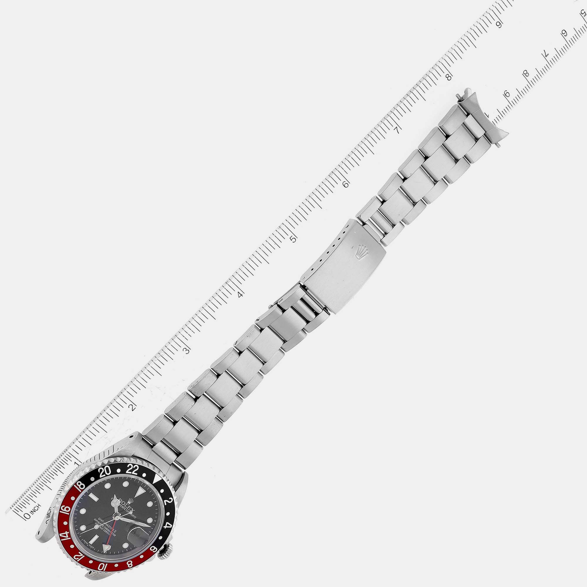 Rolex GMT Master II Black Red Coke Bezel Steel Men's Watch 16710 40 Mm