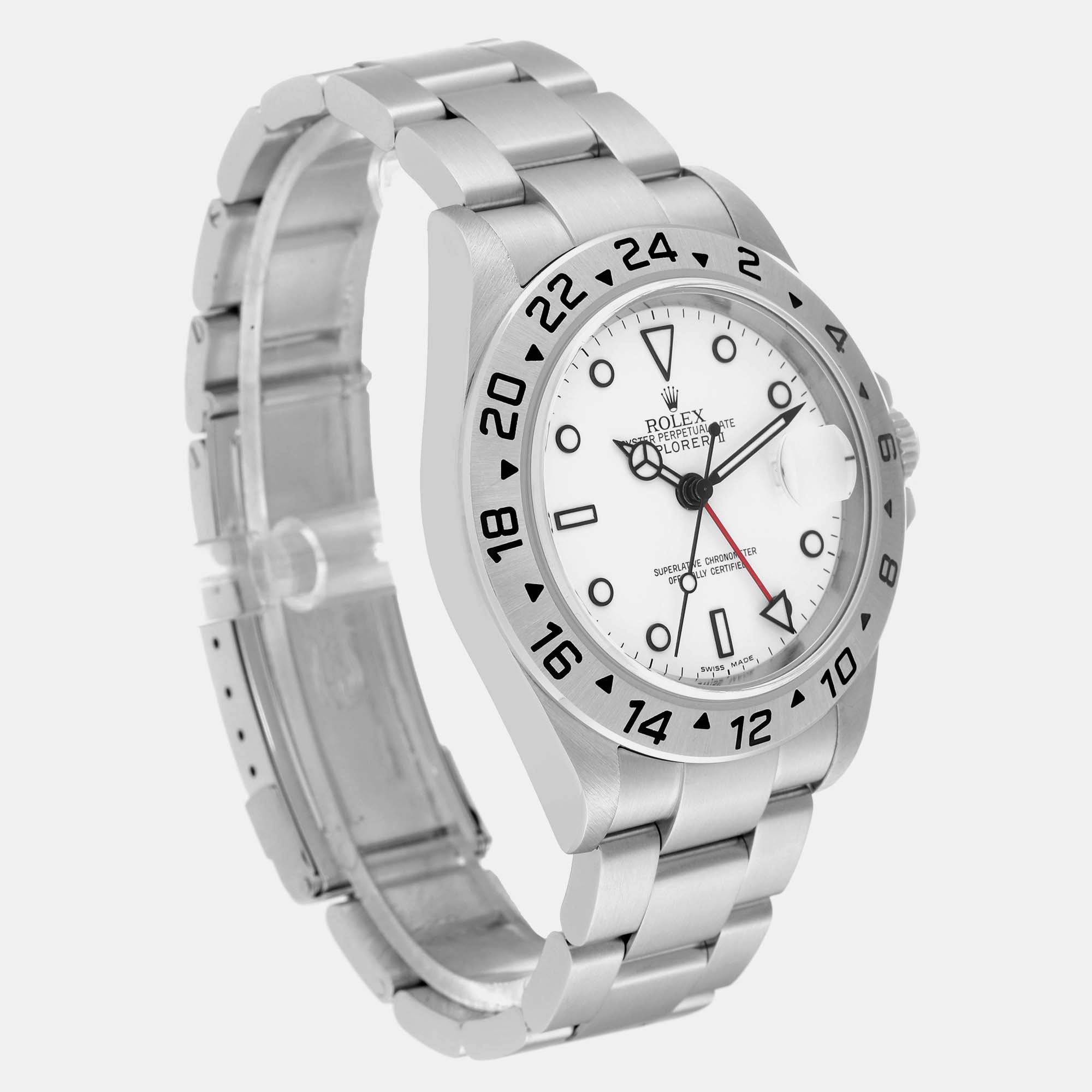 Rolex Explorer II Polar White Dial Steel Men's Watch 16570 40 Mm