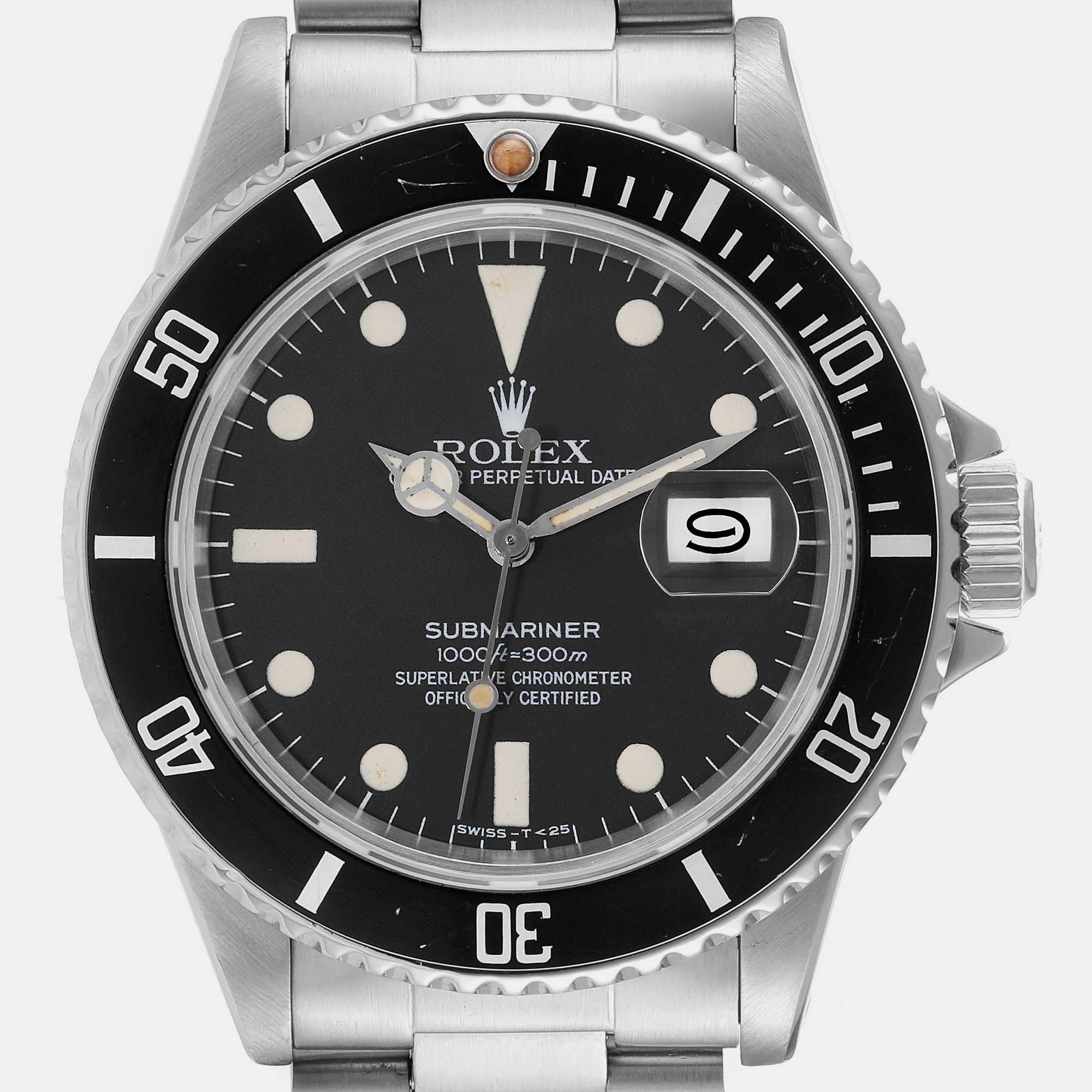 Rolex Submariner Date Steel Vintage Men's Watch 16800 40 Mm