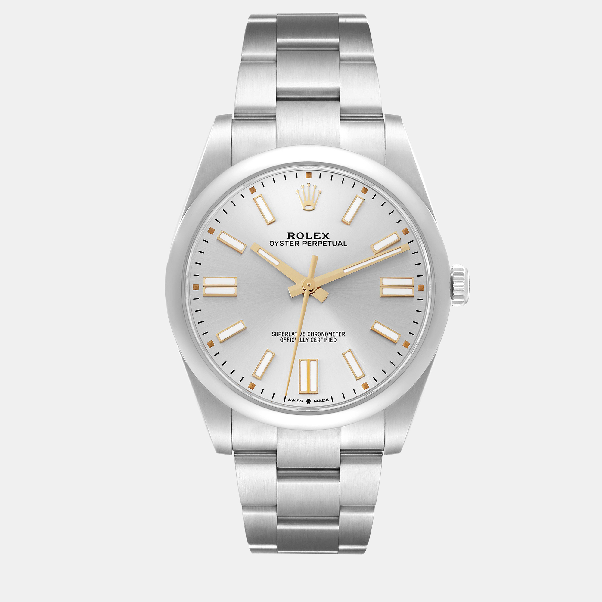 Rolex Oyster Perpetual Silver Dial Steel Men's Watch 124300 41 Mm
