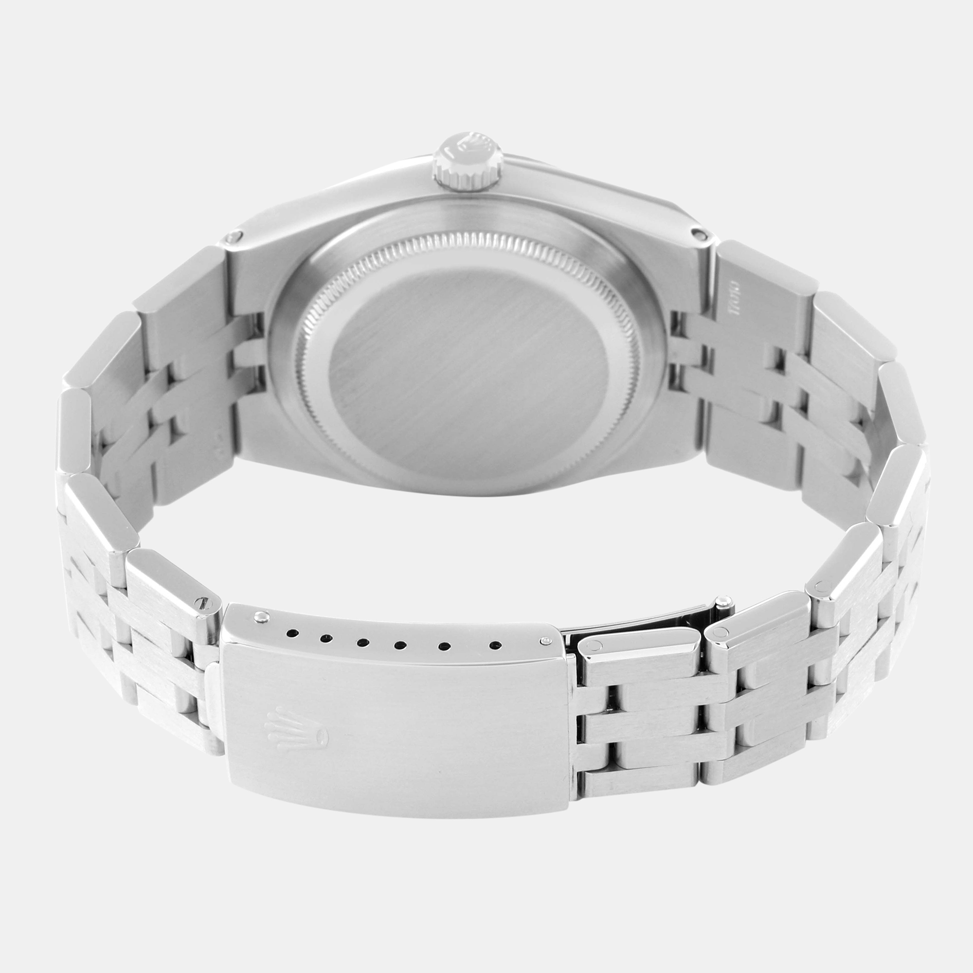Rolex Oysterquartz Datejust Steel White Gold Men's Watch 17014 36 Mm