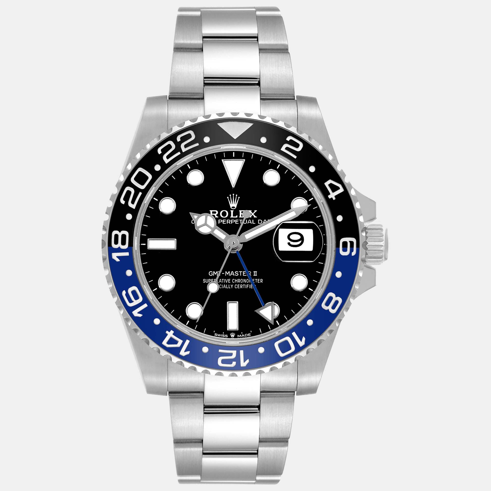 Rolex GMT Master II Black Blue Batman Bezel Steel Men's Watch 126710 40 Mm