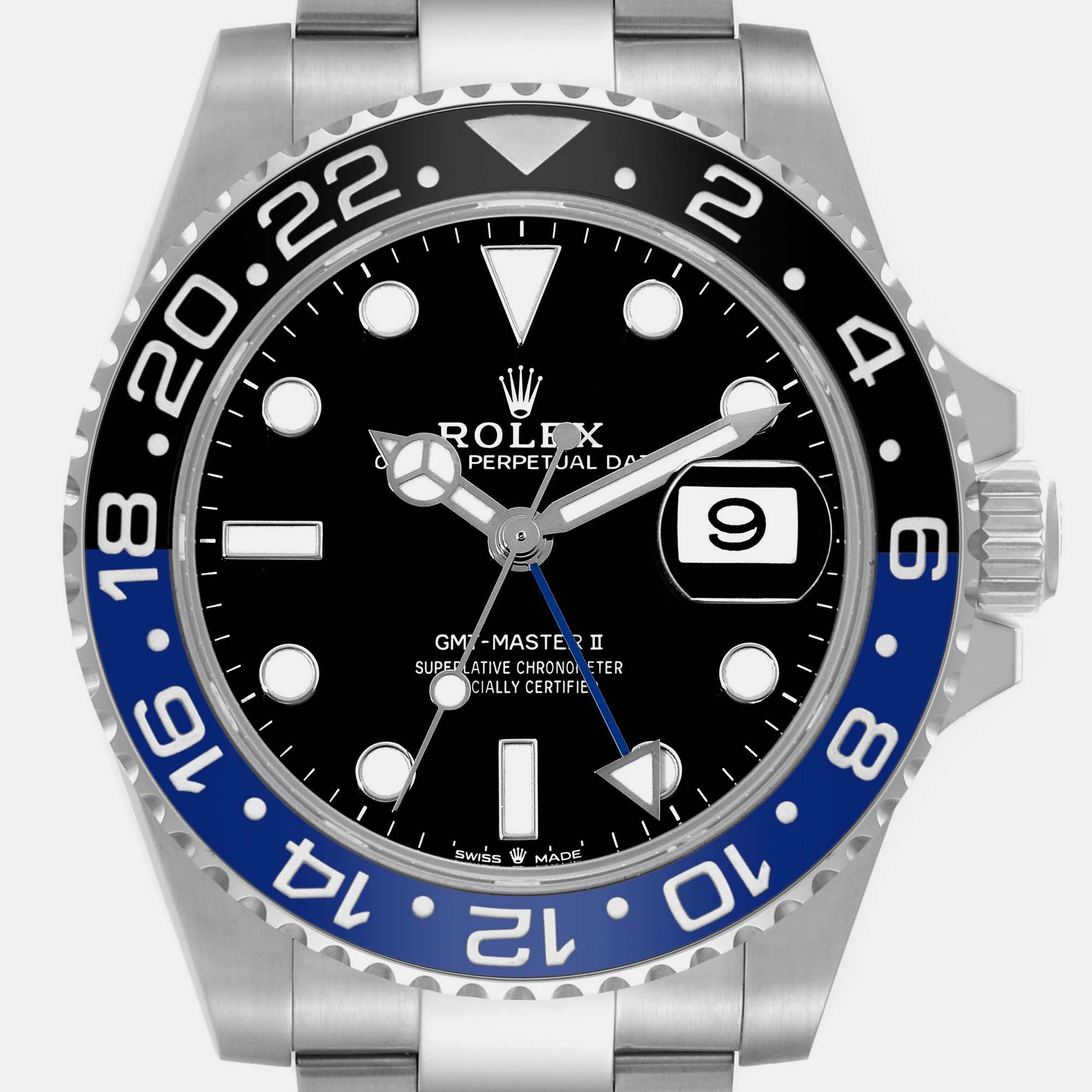 Rolex GMT Master II Black Blue Batman Bezel Steel Men's Watch 126710 40 Mm