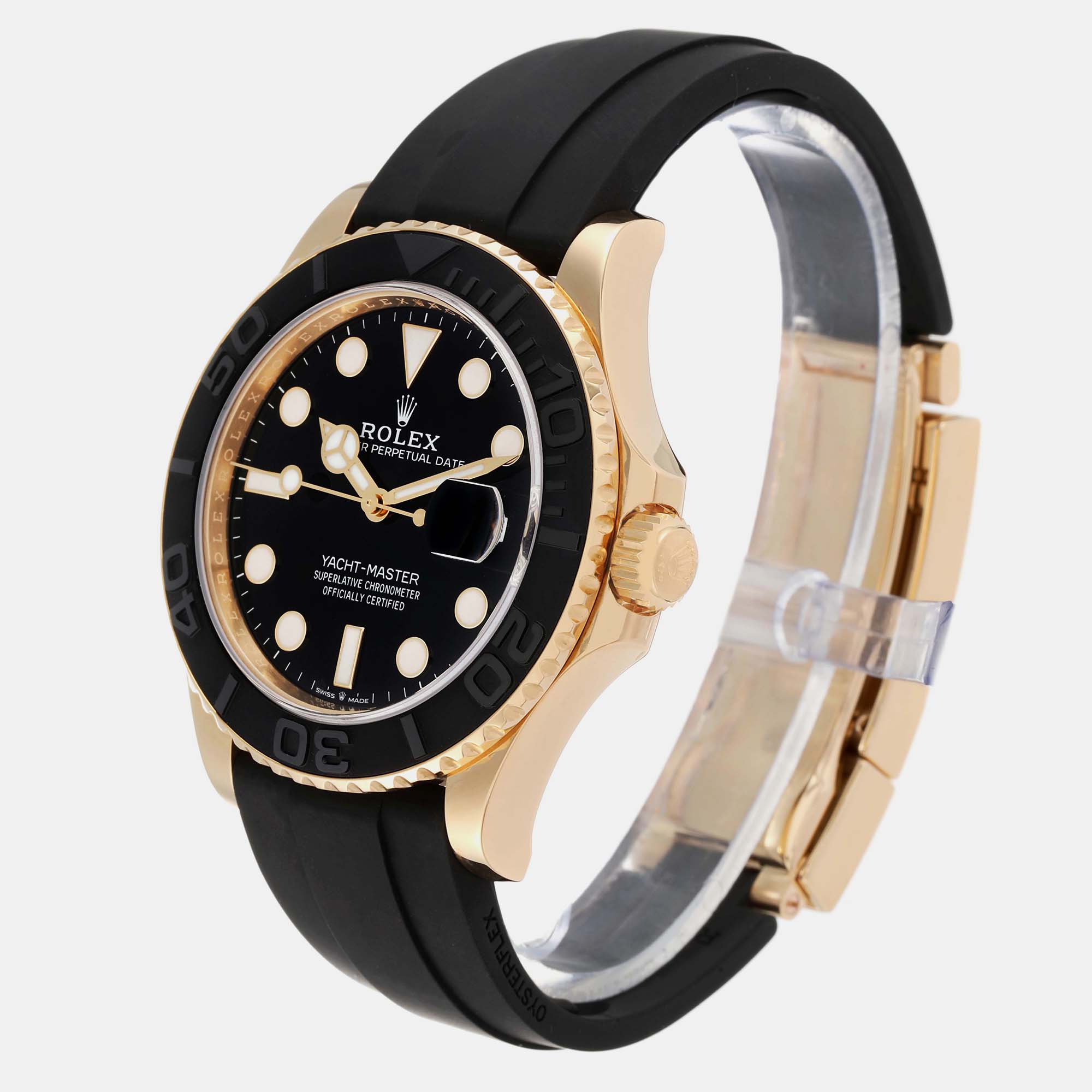 Rolex Yacht-Master Yellow Gold Oysterflex Bracelet Men's Watch 226658 42 Mm
