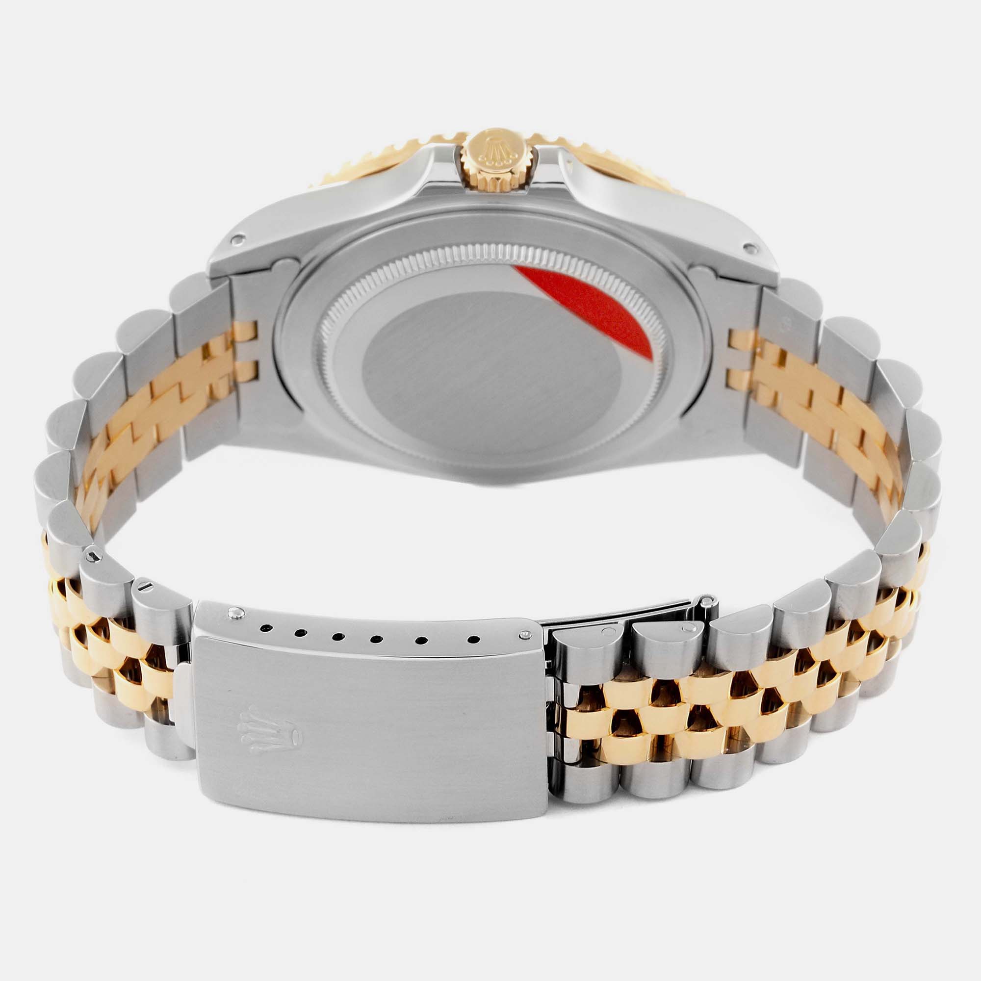 Rolex GMT Master II Yellow Gold Steel Jubilee Bracelet Men's Watch 16713 40 Mm