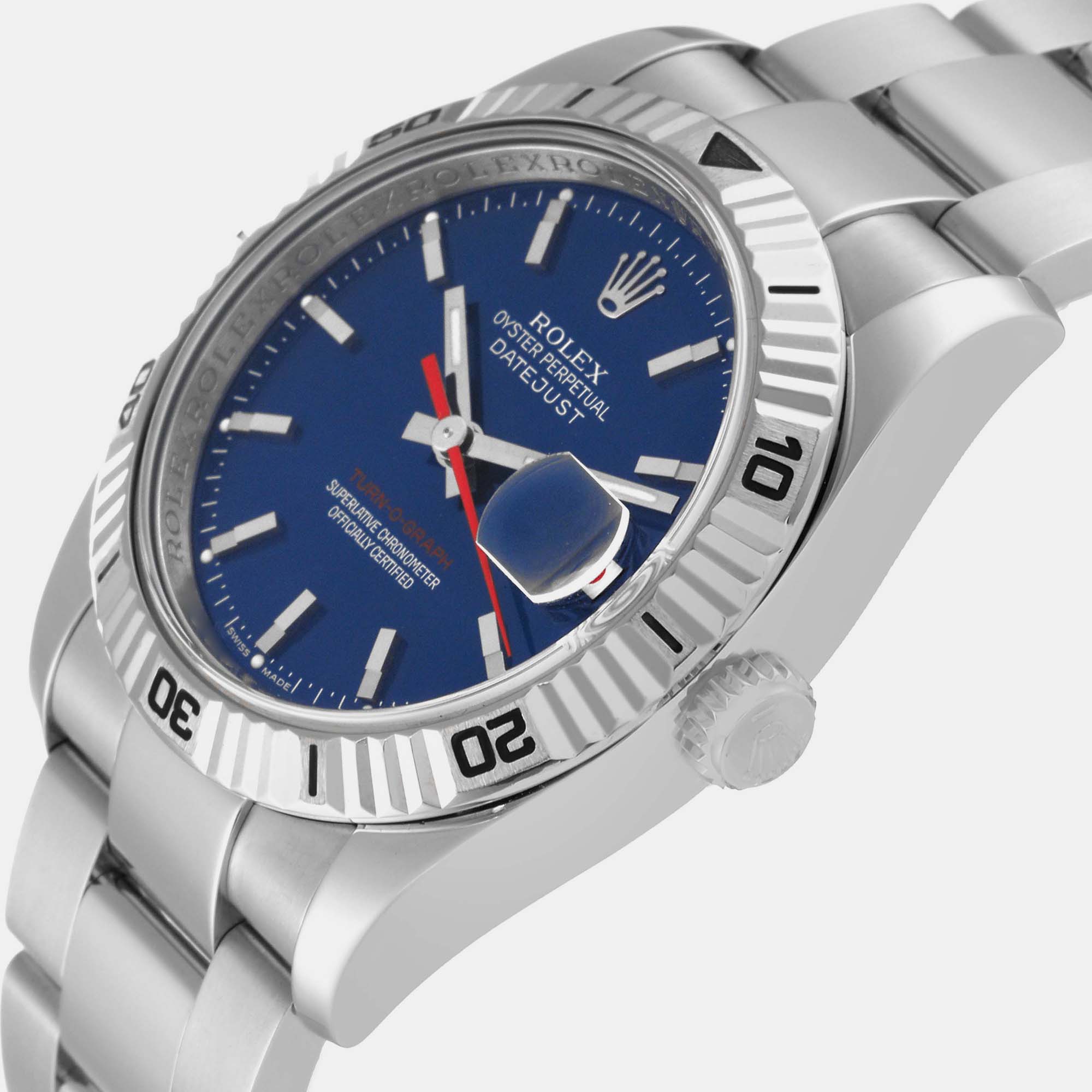Rolex Datejust Turnograph Steel White Gold Mens Watch 116264 36 mm, Blue
Rolex Datejust Turnograph Steel White Gold Mens Watch 116264 36 mm, Blue