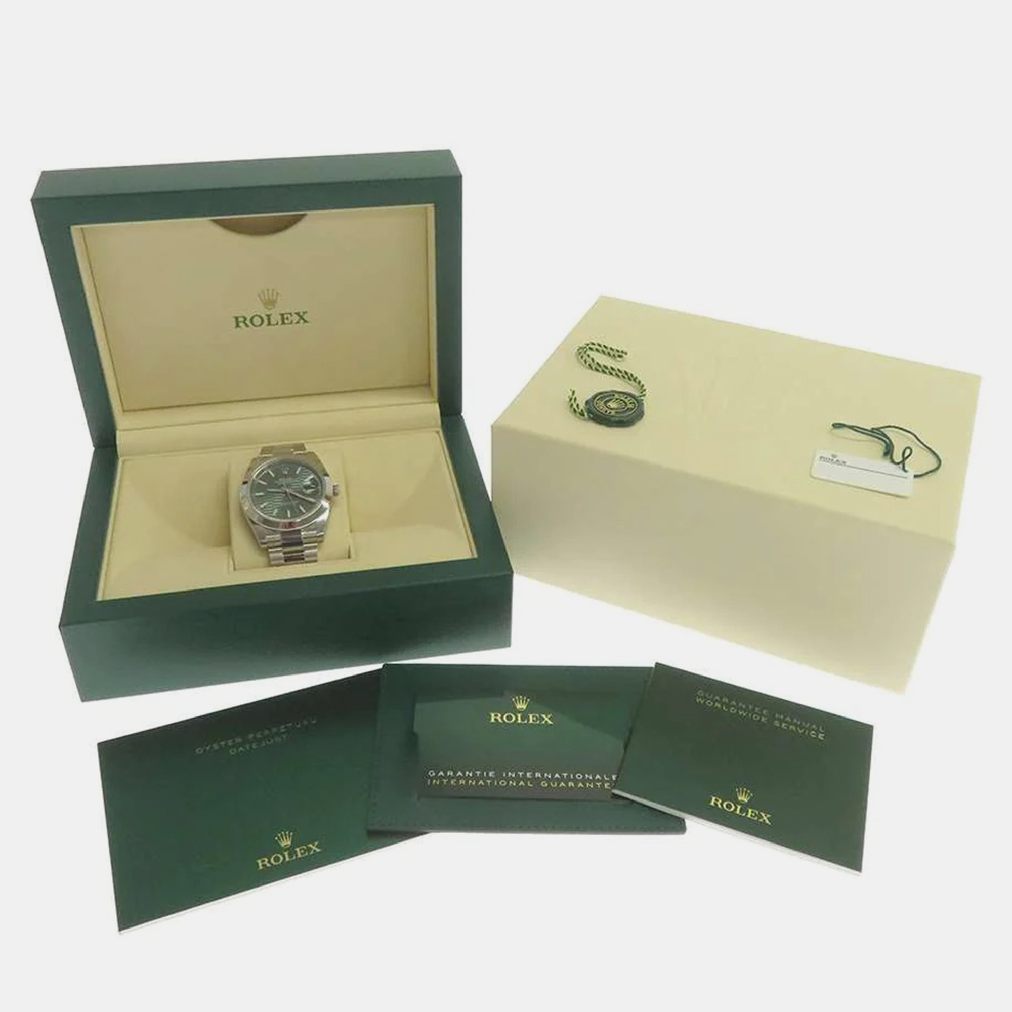 Rolex Green Stainless Steel Datejust 126300 Automatic Men's Wristwatch 41 Mm