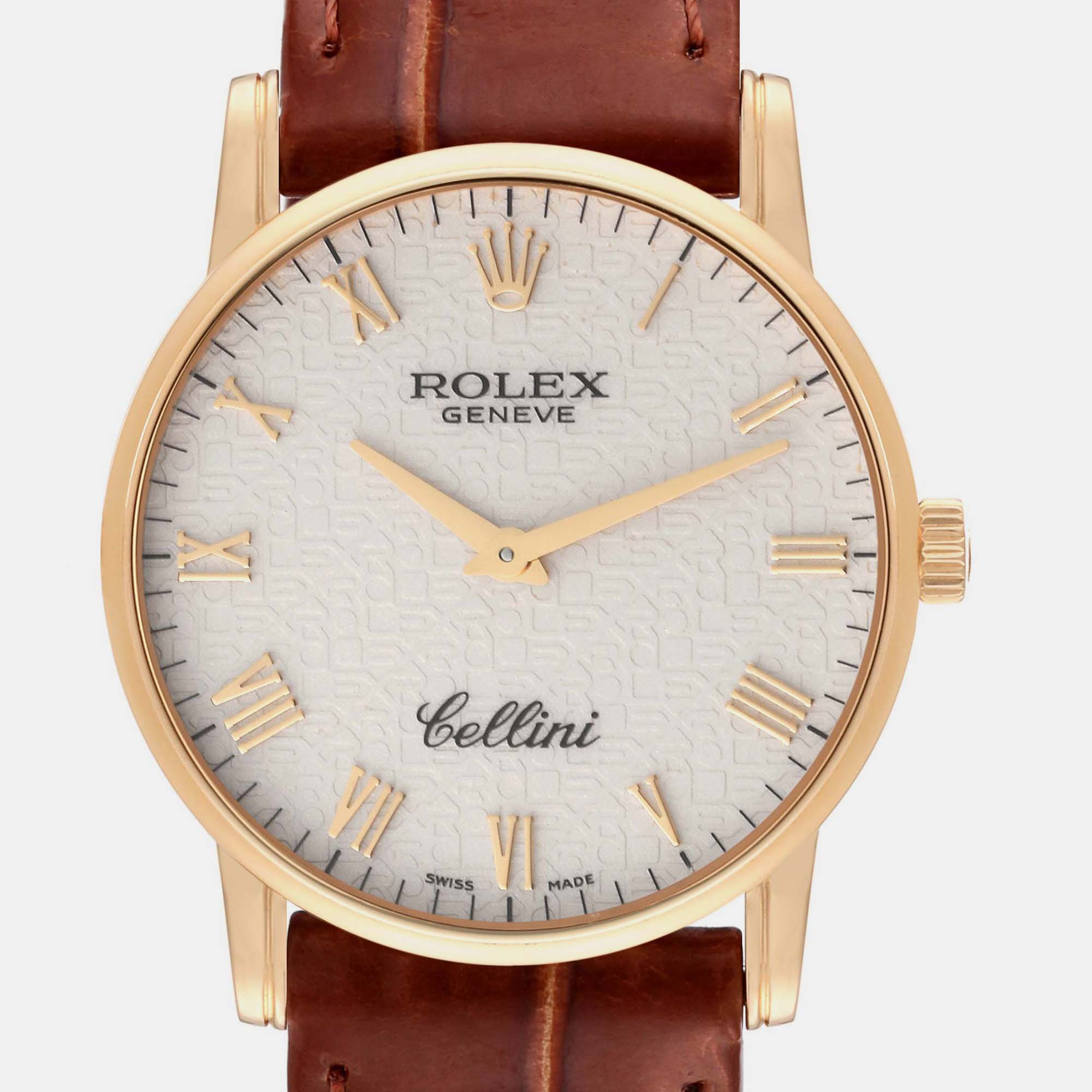 Rolex Cellini Classic Yellow Gold Anniversary Dial Mens Watch 5116 31.8 Mm