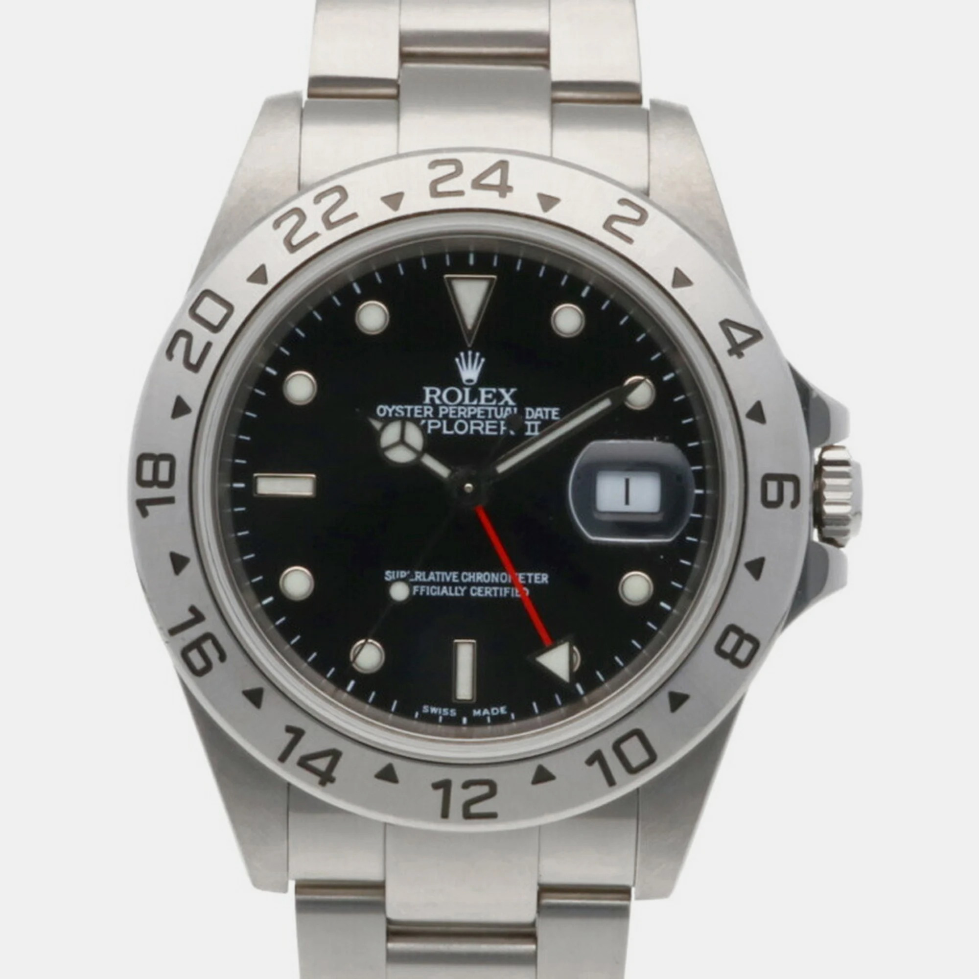 Rolex Black Stainless Steel Explorer II 16570 Automatic Men's Wristwatch 42 Mm