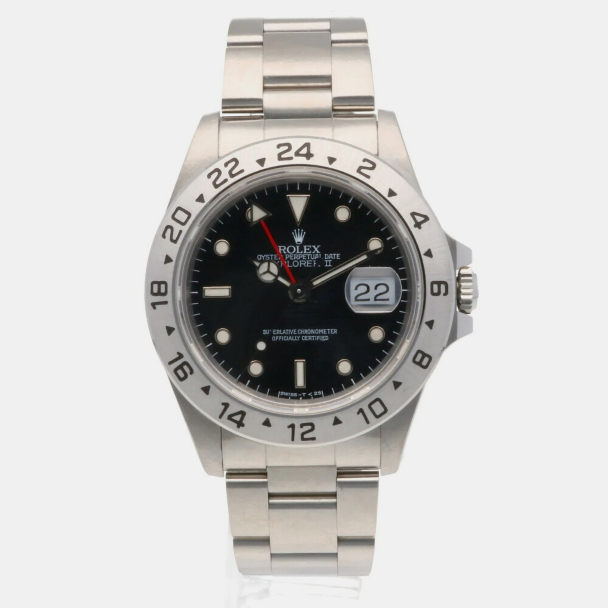Rolex Black Stainless Steel Explorer II Automatic Men's Wristwatch 42 Mm