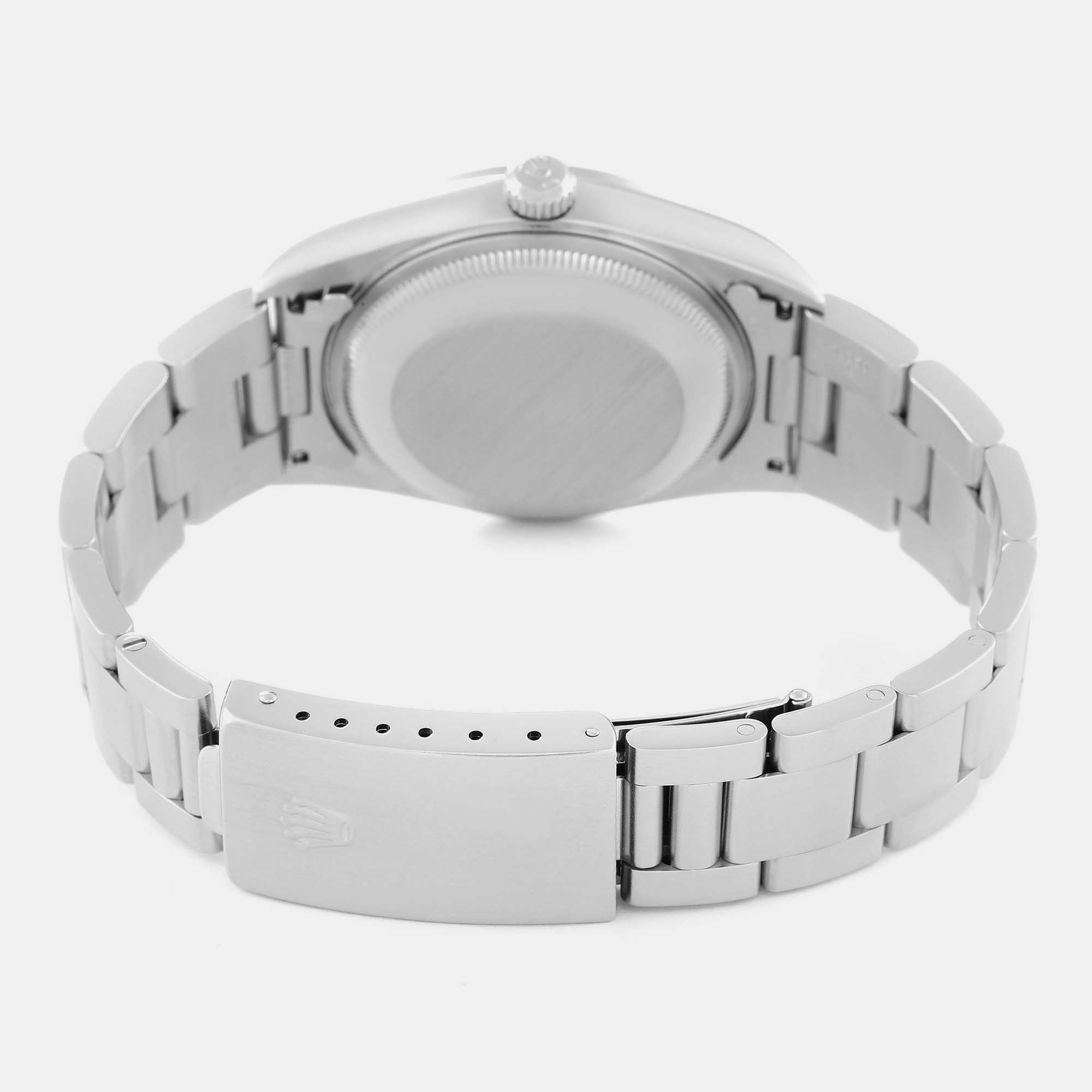 Rolex Date Blue Dial Oyster Bracelet Steel Men's Watch 15200 34 Mm