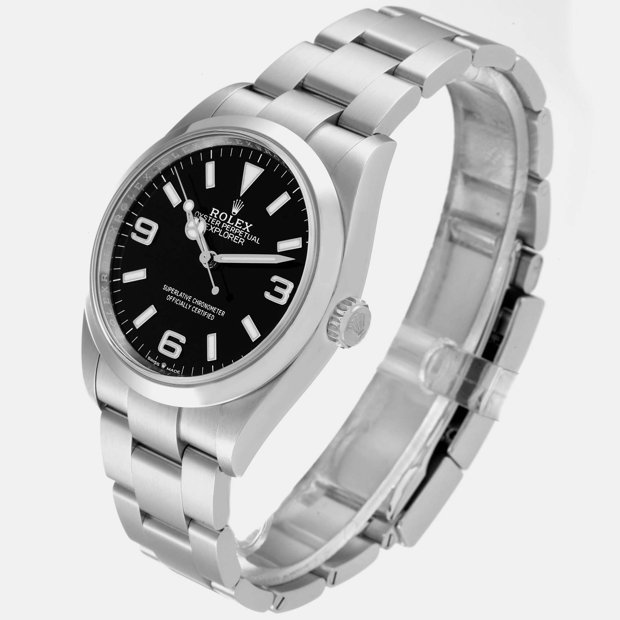 Rolex Explorer I Black Dial Steel Men's Watch 124270 36 Mm