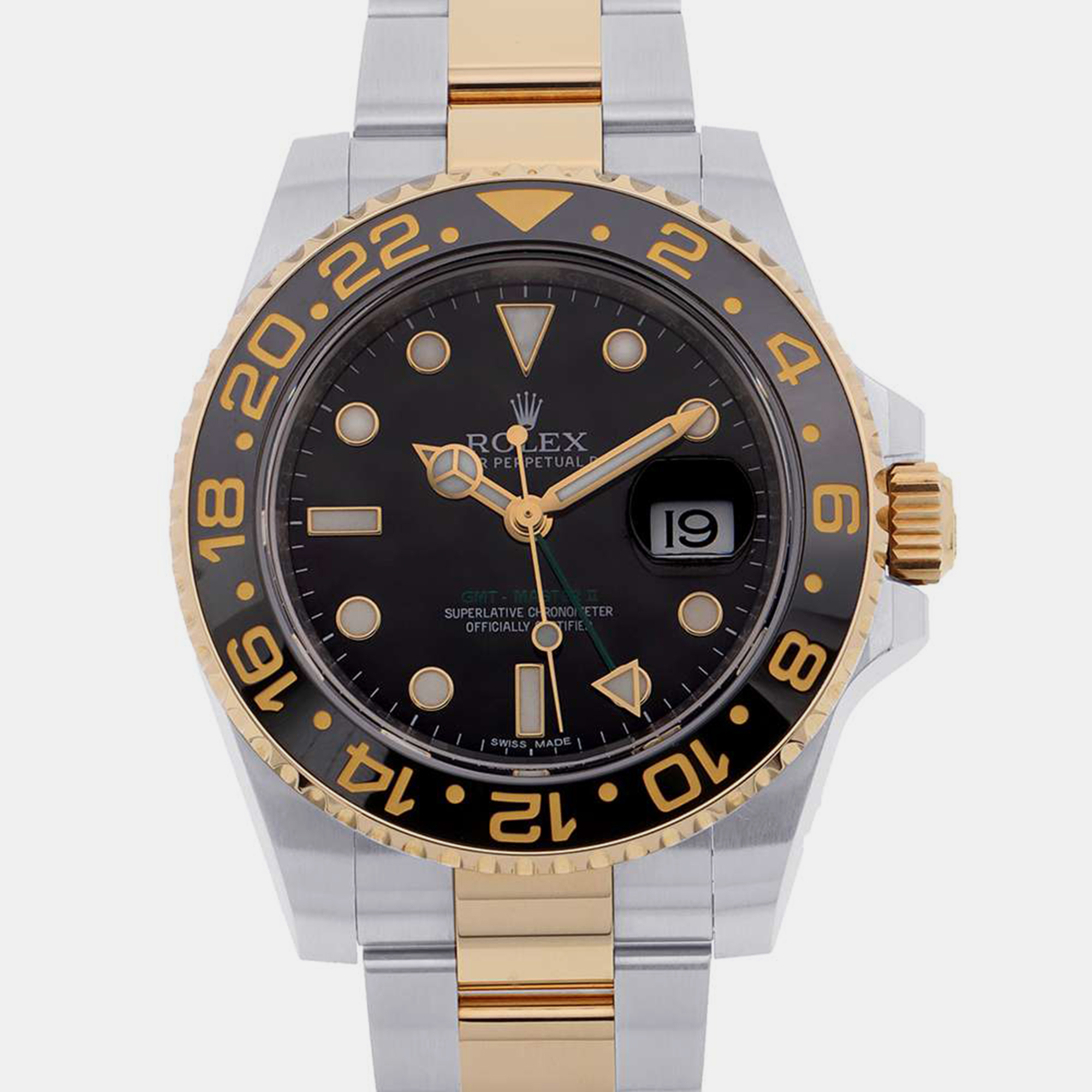 Rolex Black 18k Yellow Gold And Stainless Steel GMT-Master II 116713LN Automatic Men's Wristwatch 40 Mm