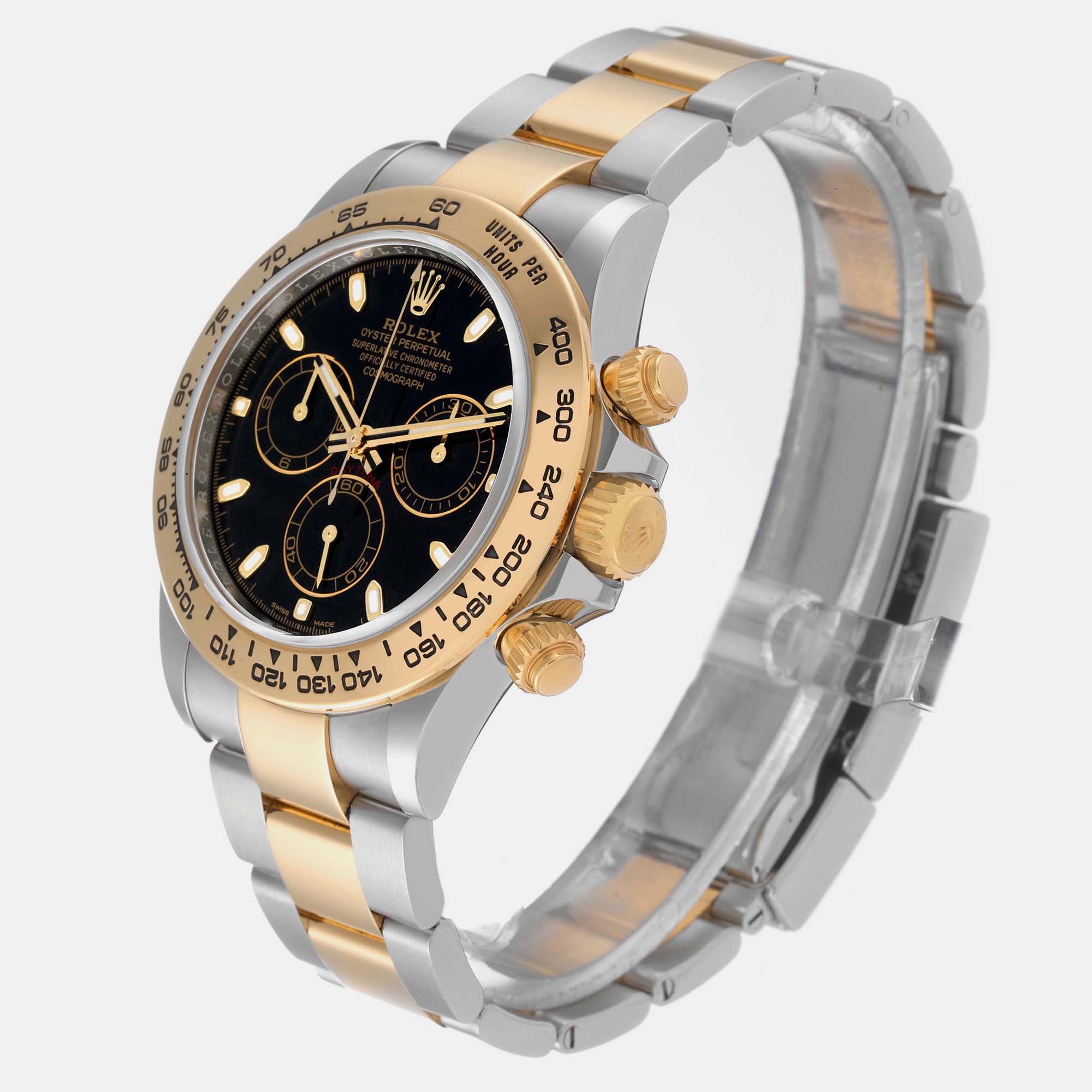 Rolex Cosmograph Daytona Steel Yellow Gold Black Dial Mens Watch 116503 40 Mm