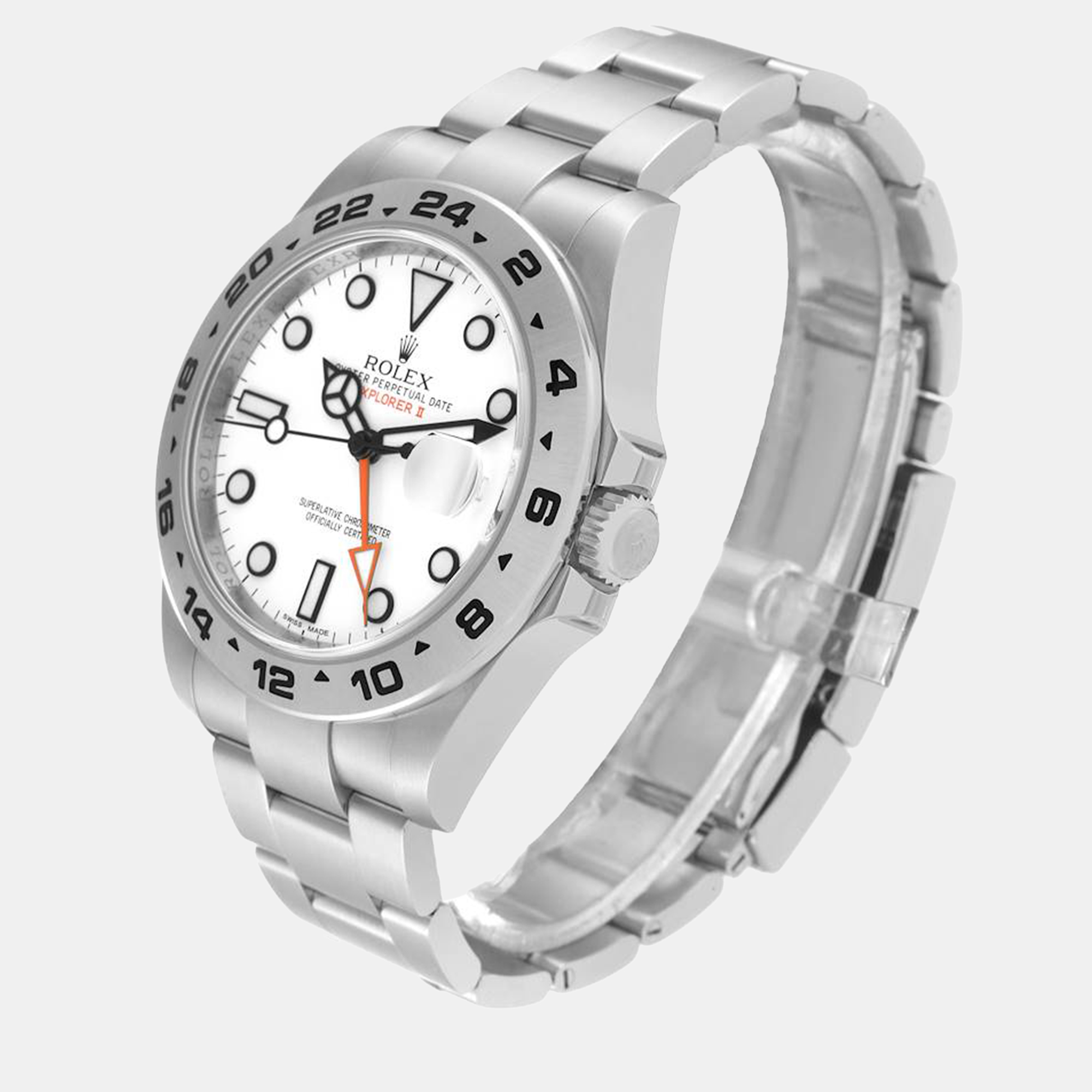 Rolex Explorer II White Dial Orange Hand Steel Mens Watch 216570 42 Mm