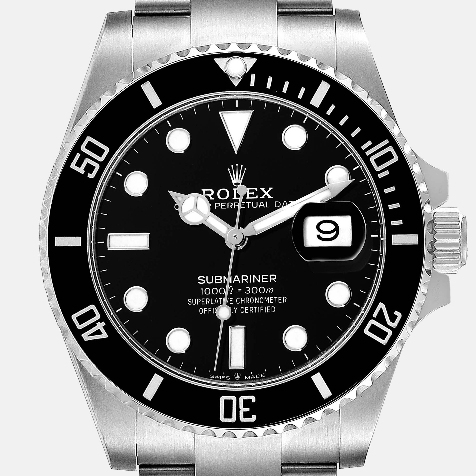 Rolex Submariner Black Dial Ceramic Bezel Steel Mens Watch 126610