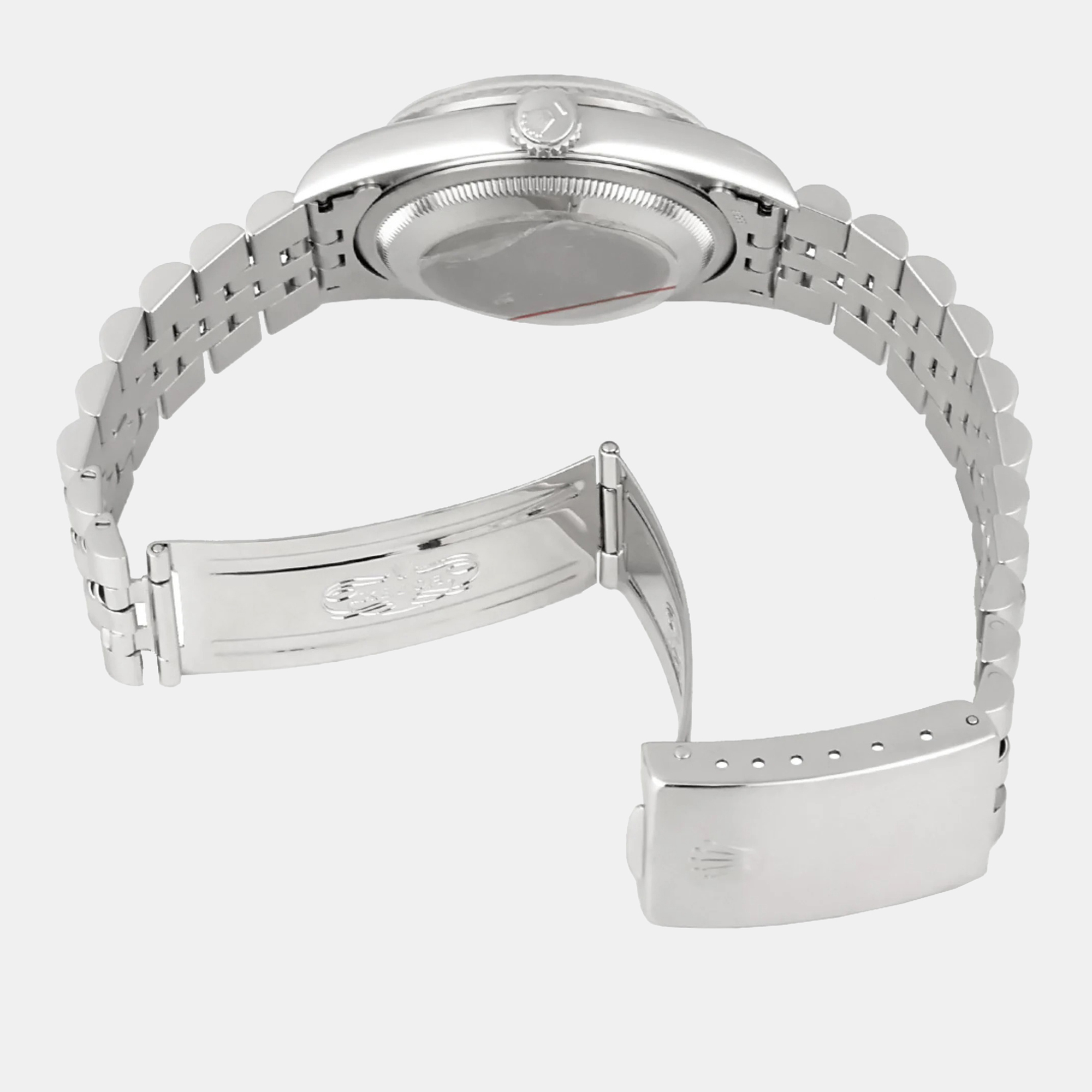 Rolex Silver 18k White Gold Stainless Steel Diamond Datejust 16234 Automatic Men's Wristwatch 36 Mm