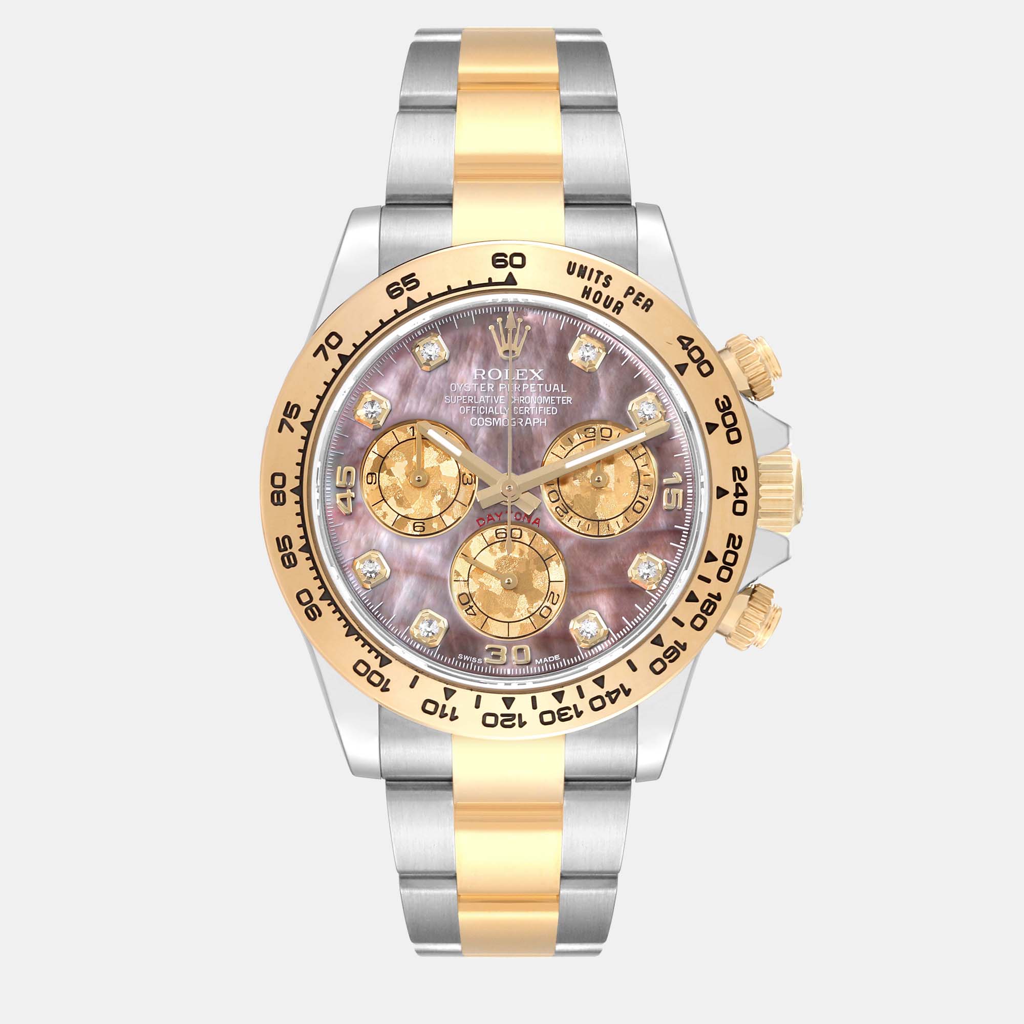 Rolex Daytona Steel Yellow Gold Mother Of Pearl Diamond Men's Watch 116503 40 Mm