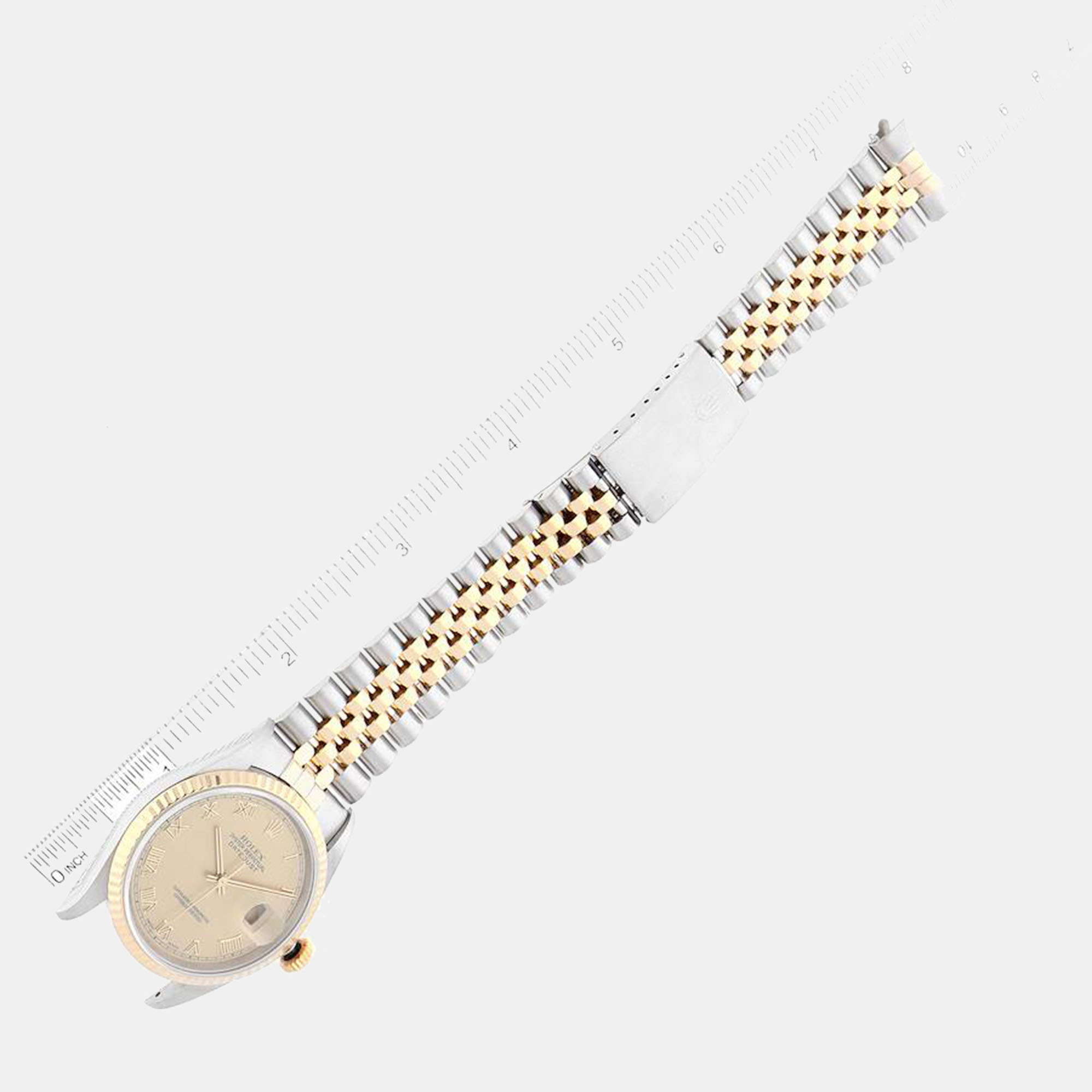 Rolex Datejust Steel Yellow Gold Champagne Dial Men's Watch 16233 36 Mm