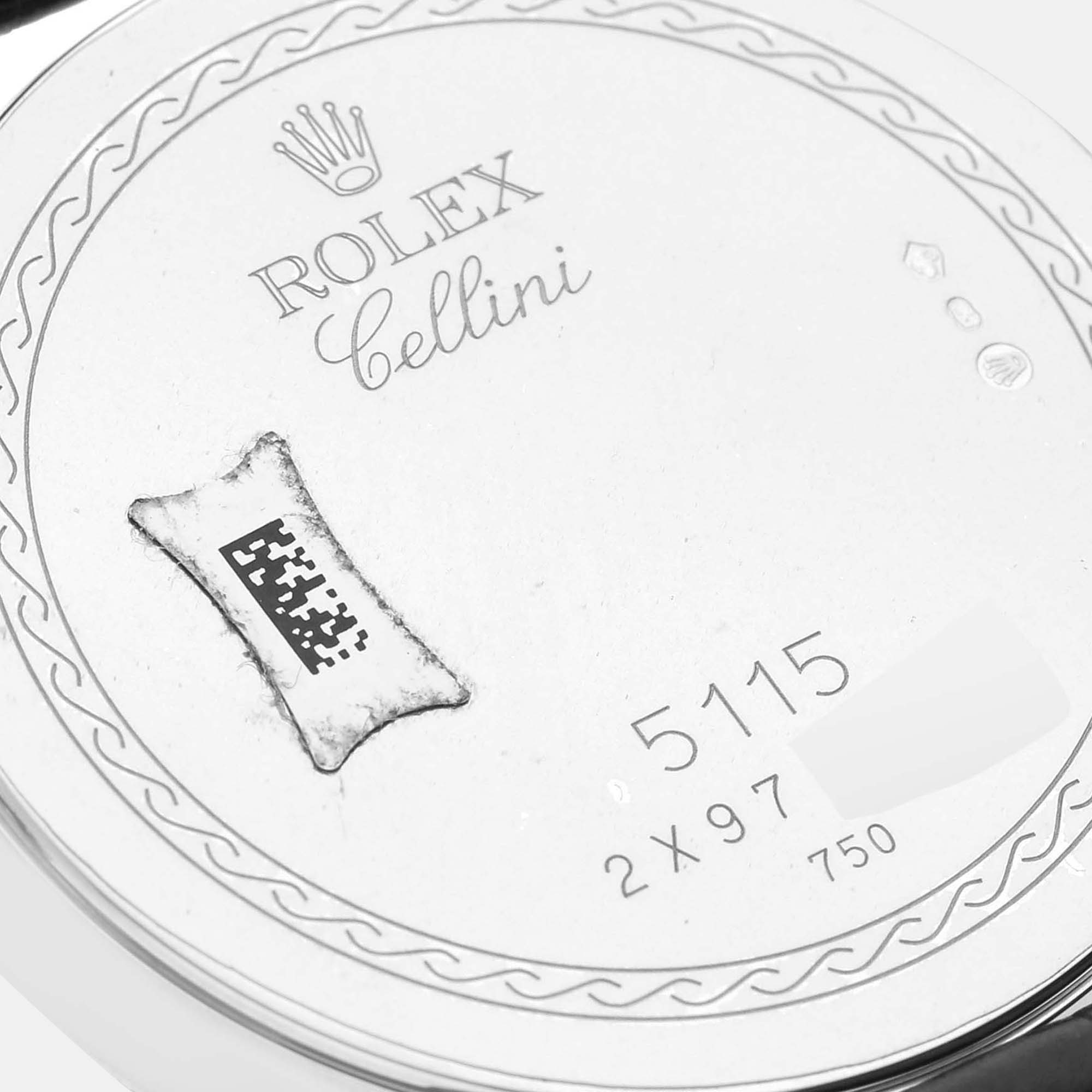 Rolex Cellini Classic White Gold Silver Dial Men's Watch 5115 31.8 X 5.5 Mm