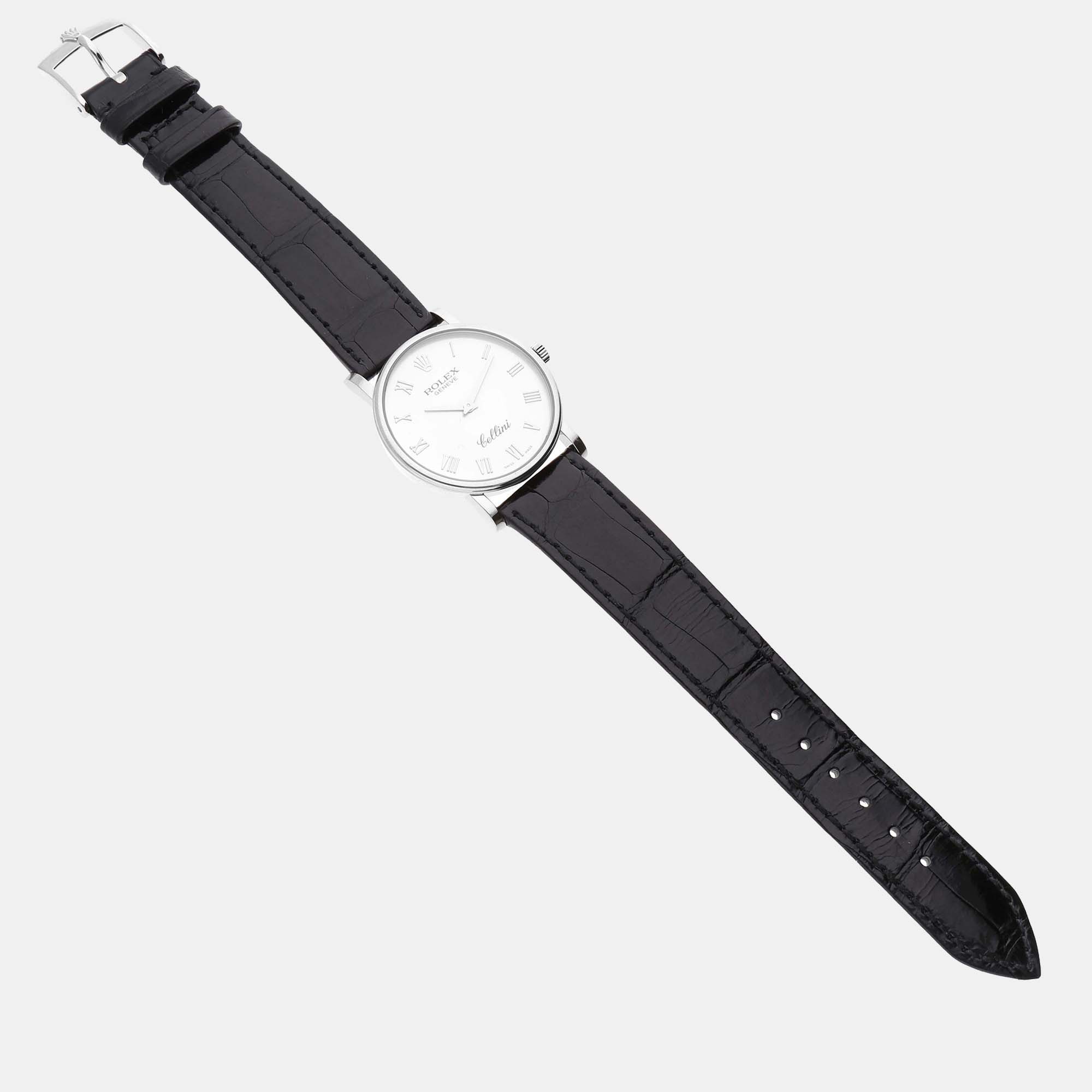 Rolex Cellini Classic White Gold Silver Dial Men's Watch 5115 31.8 X 5.5 Mm