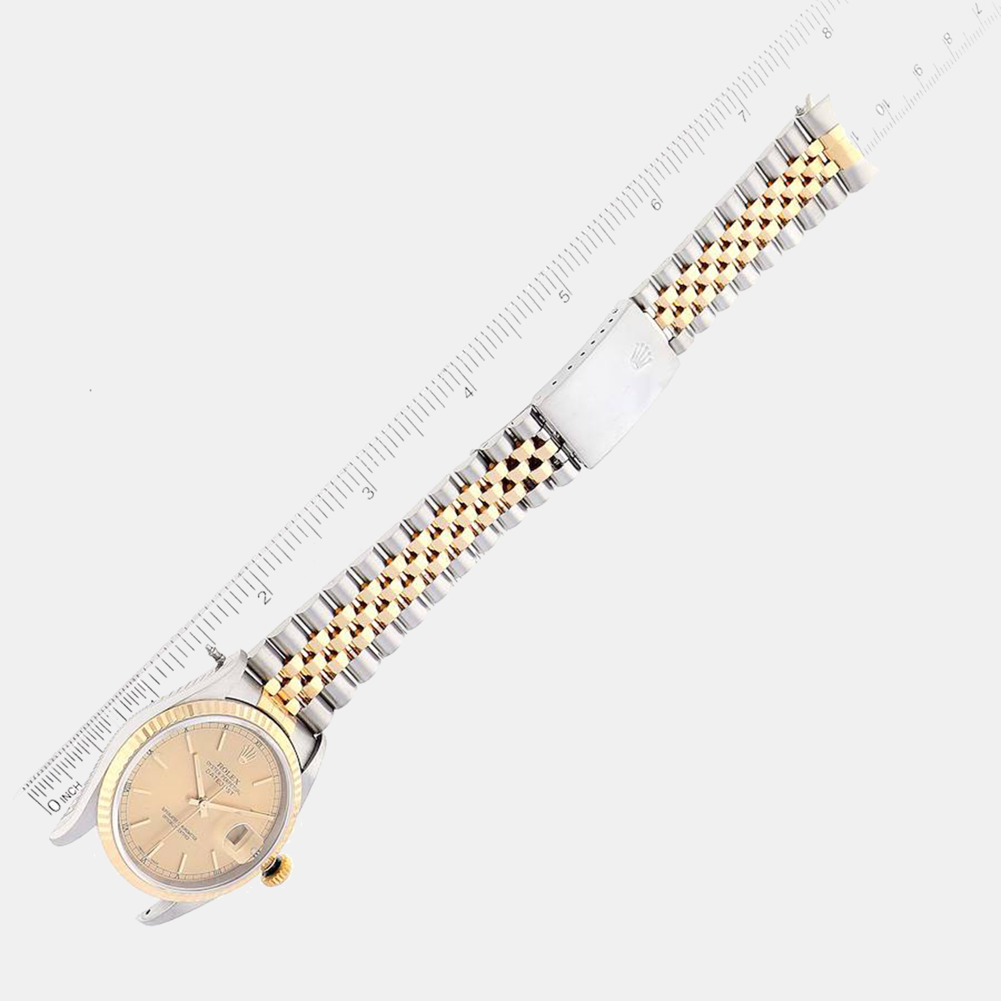Rolex Datejust Champagne Dial Steel Yellow Gold Men's Watch 16233 36 Mm