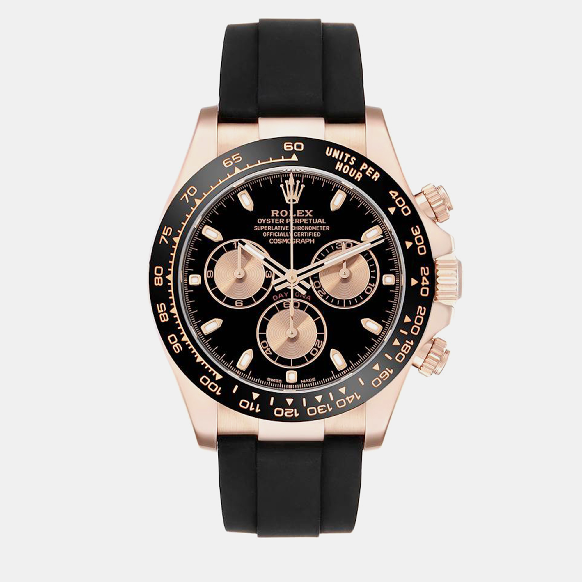 Rolex cosmograph daytona oysterflex rose gold men's watch 116515 40 mm