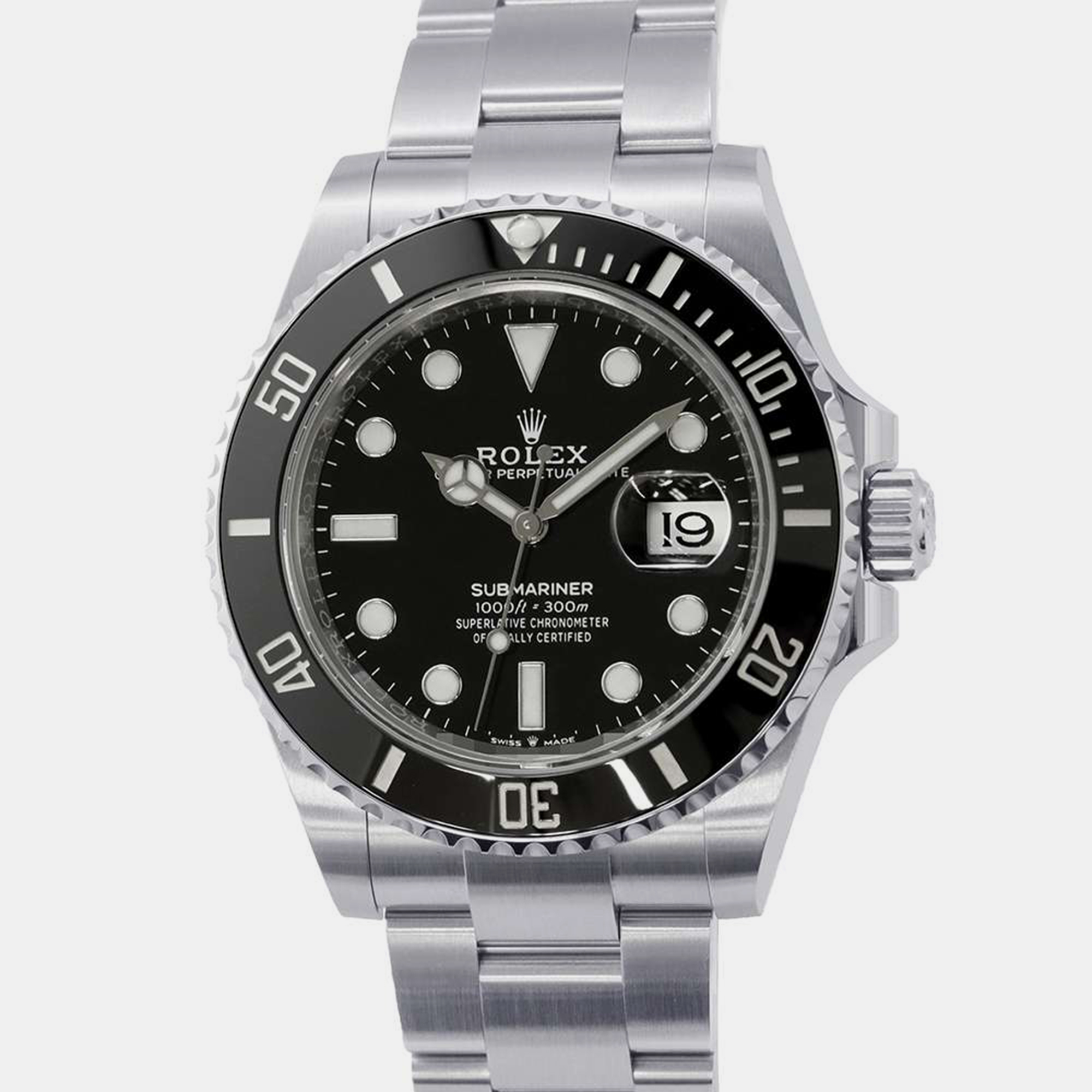 Rolex black stainless steel submariner 126610ln automatic men's wristwatch 41 mm