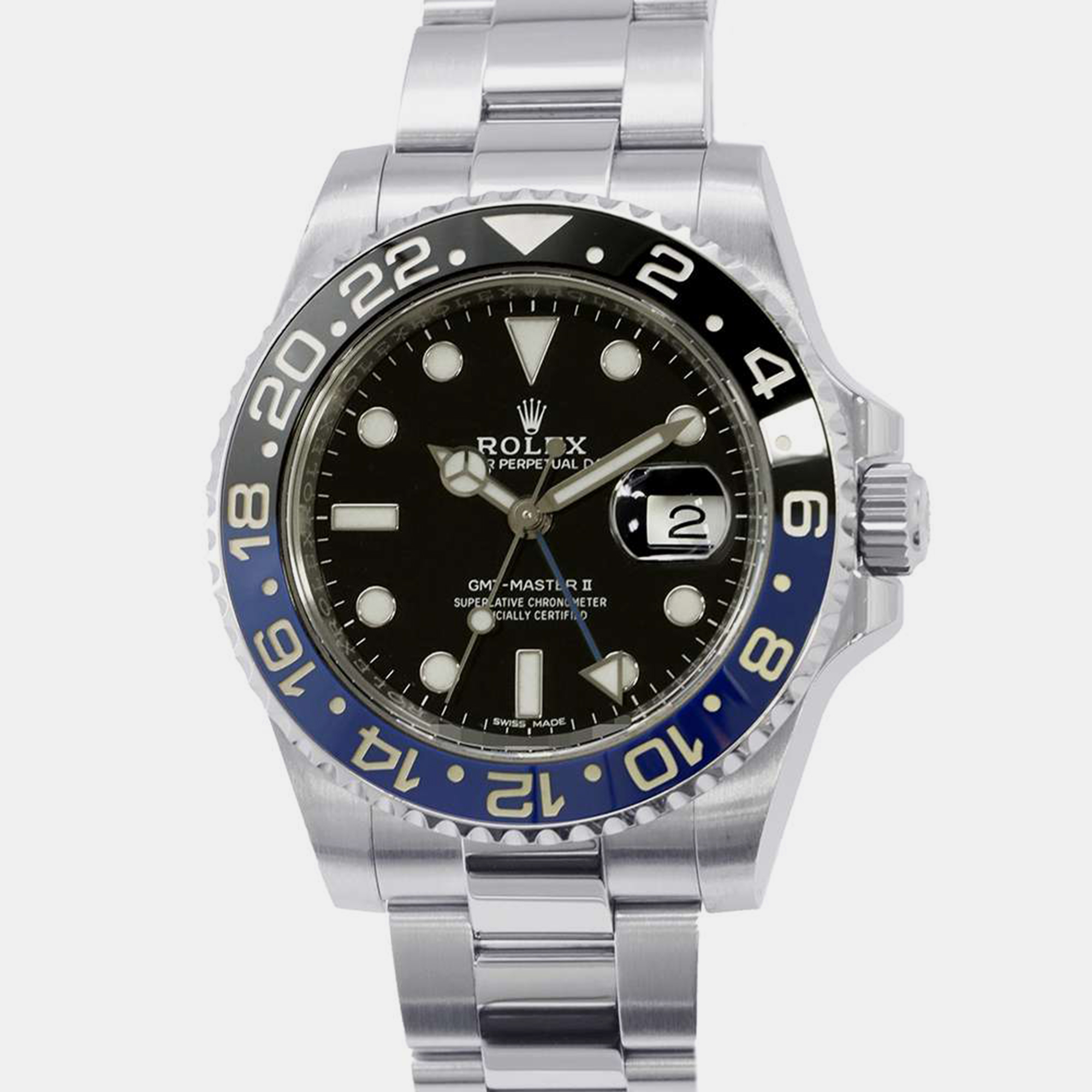 Rolex black stainless steel gmt-master ii 116710blnr automatic men's wristwatch 40 mm